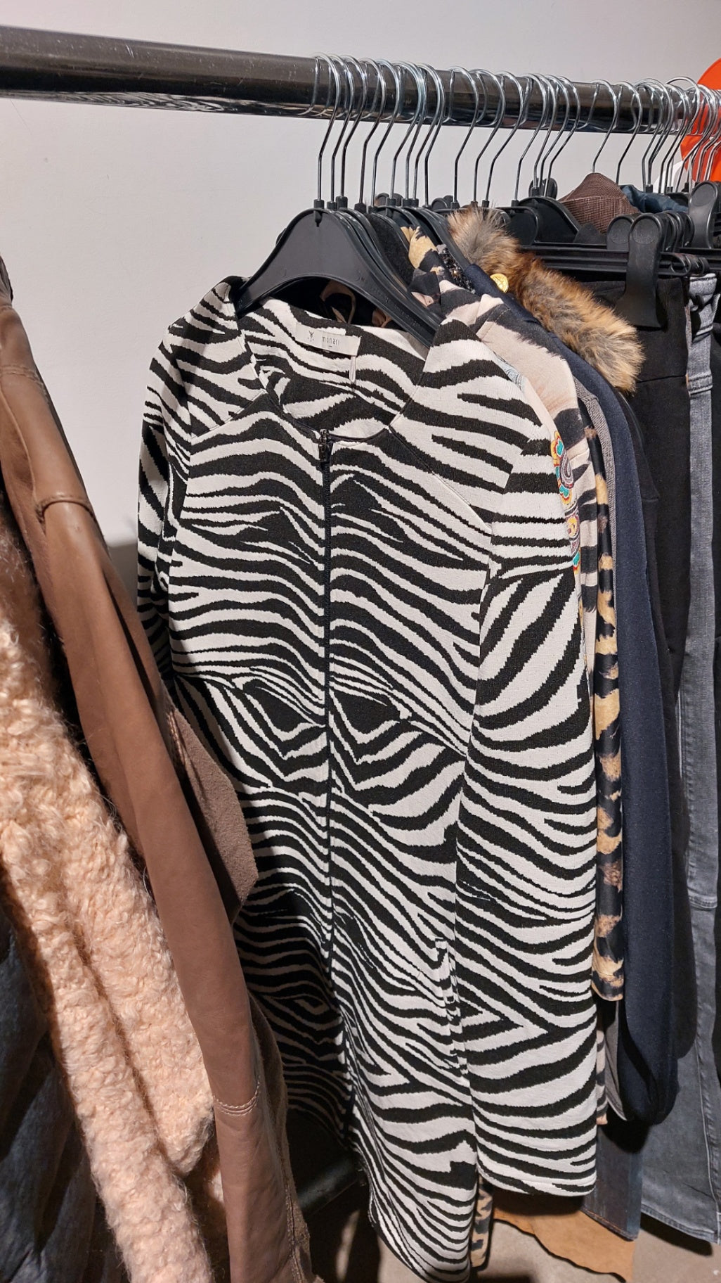Monari Jacke Schwarz-Weiß Größe: M