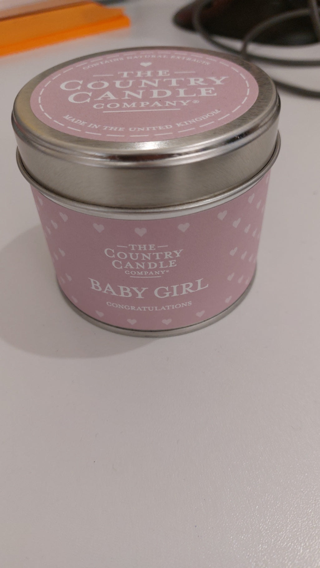 Kerze Rosa "Baby Girl"