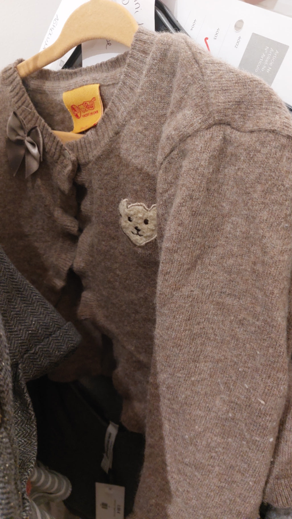 Steiff Cardigan Braun mit Angora Größe: 116