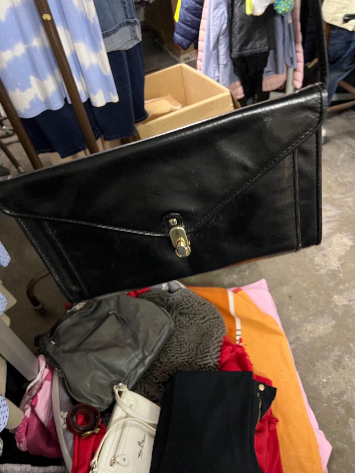 Vintage Leder Tasche Schwarz