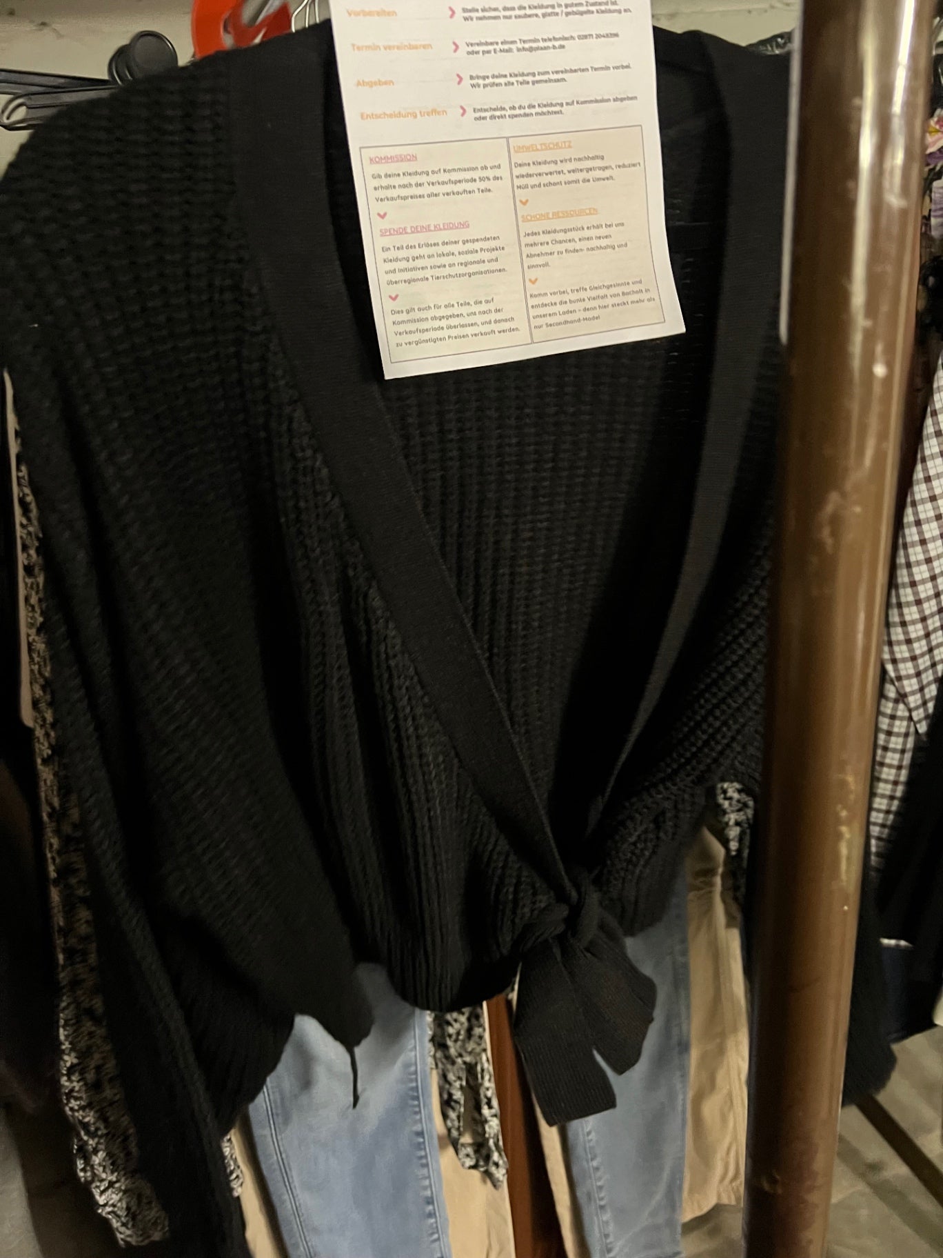 H&M Strickjacke Schwarz Größe: M