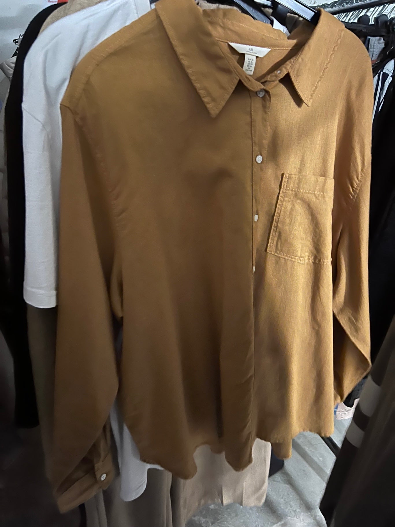 H&M Hemd Braun Größe: XL
