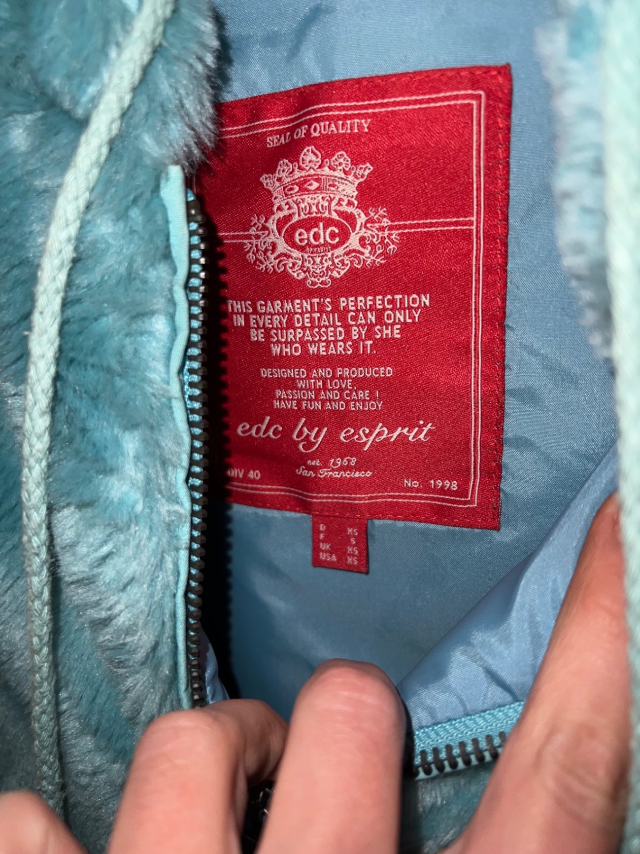 edc by Esprit Jacke Türkis Größe: XS