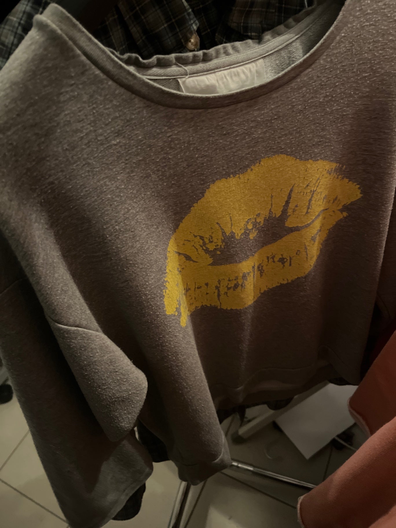 Gwynedds Sweatshirt Grau,gelber Mund Größe: Xs