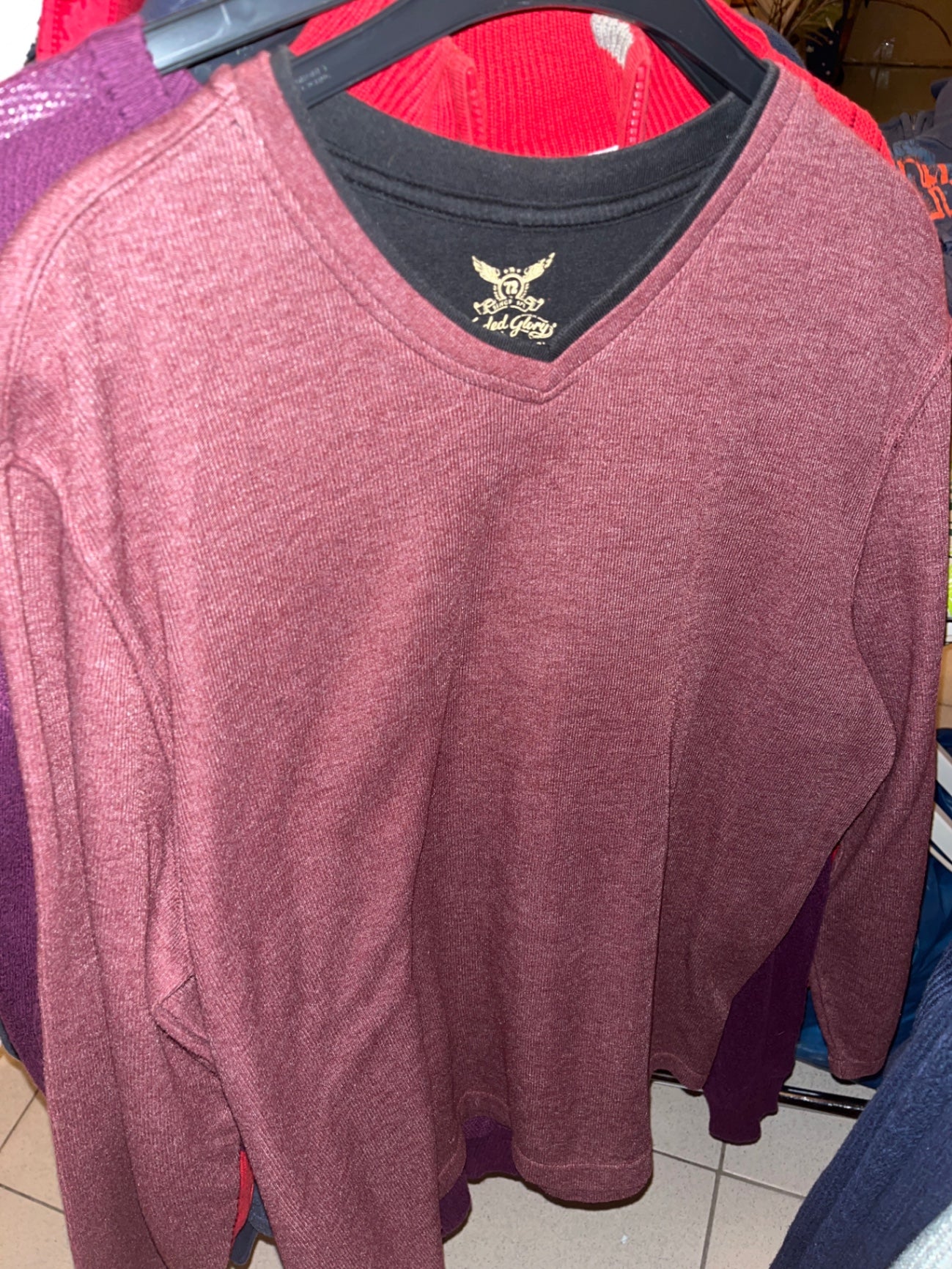 Faded Glory Pullover Bordeaux Größe: XL