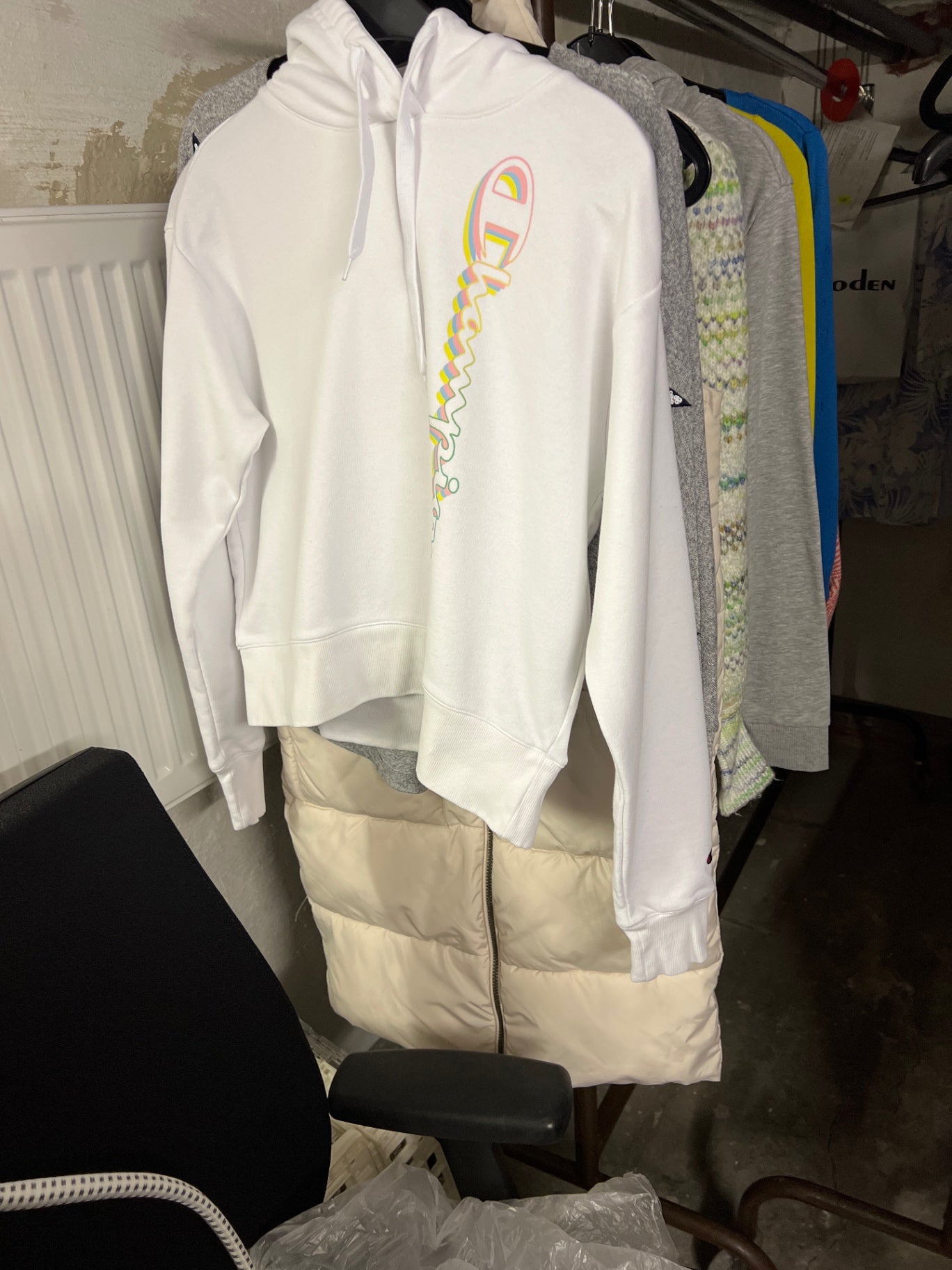Champion Kapuzenpullover Weiß Größe: S