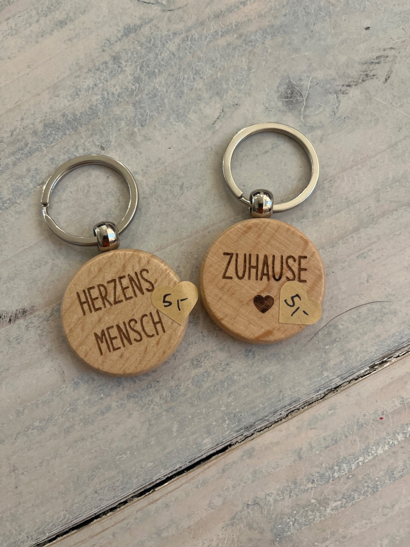 TischGlück Schlüsselanhänger Holz Herzenswunsch, zuhause Größe: