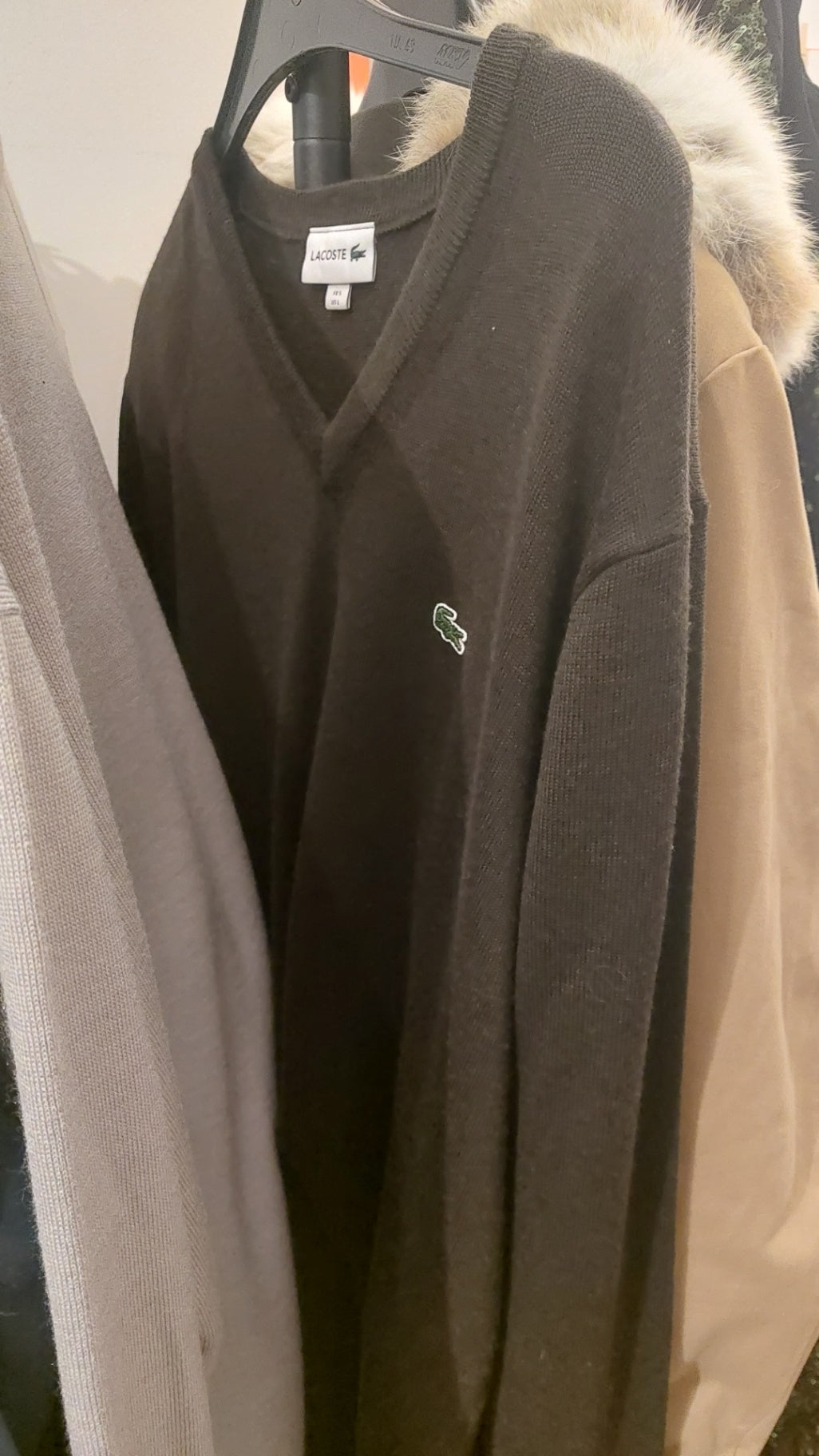 Lacoste Pullover Dunkelbraun Größe: L