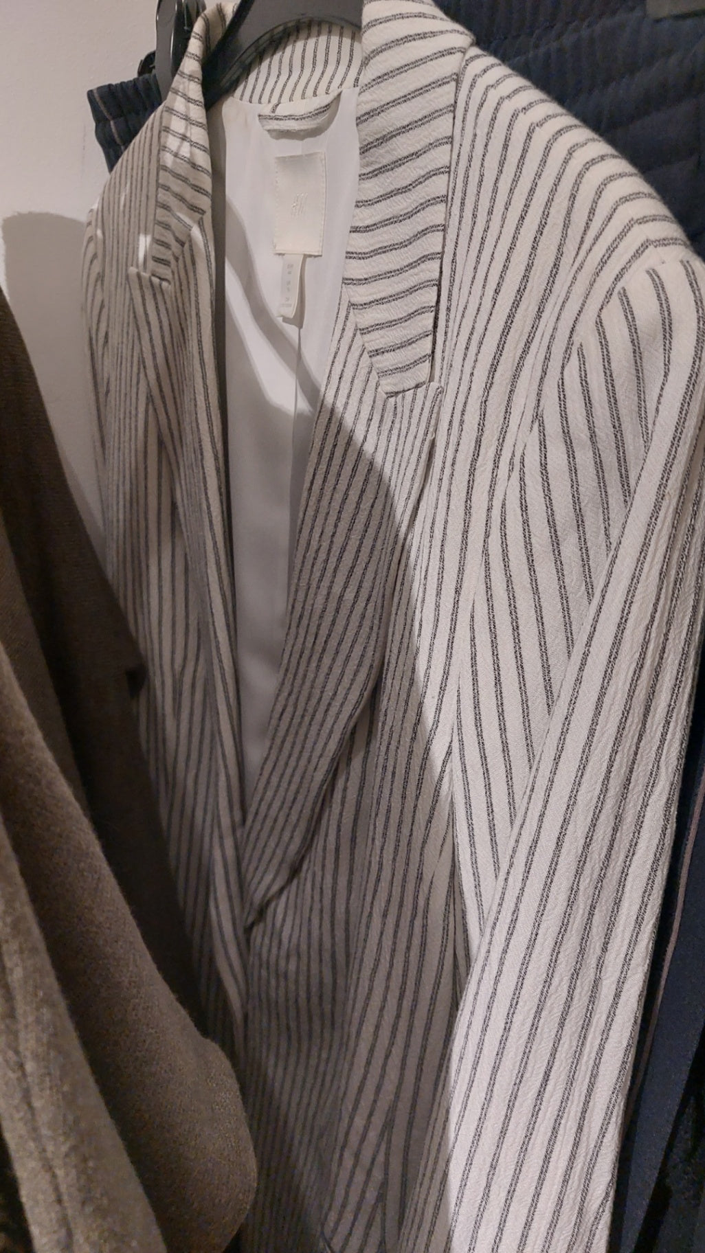 H&M Blazer Weiß mit schwarzen Streifen Größe: 44