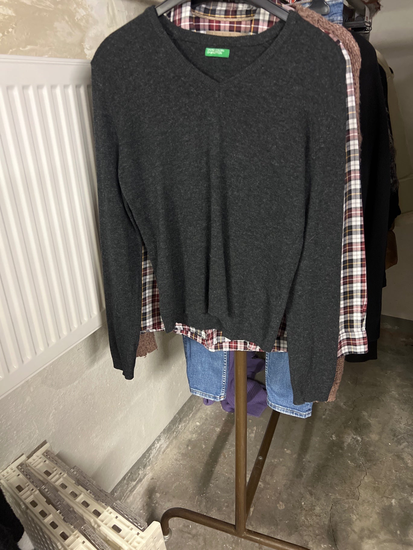 Benetton Pullover Dunkelgrau Größe: S