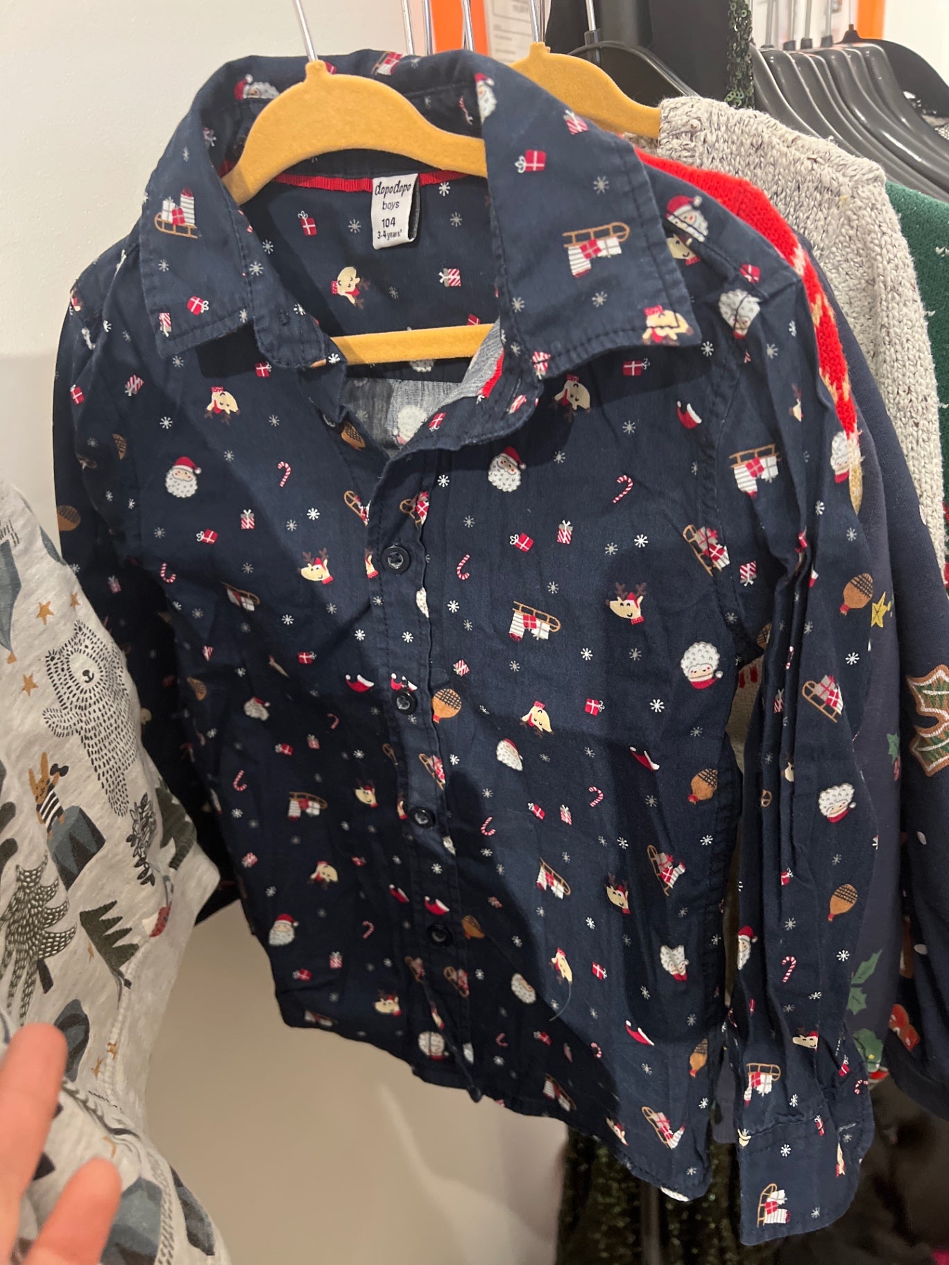 dopodopo Weihnachtshemd Blau Größe: 104