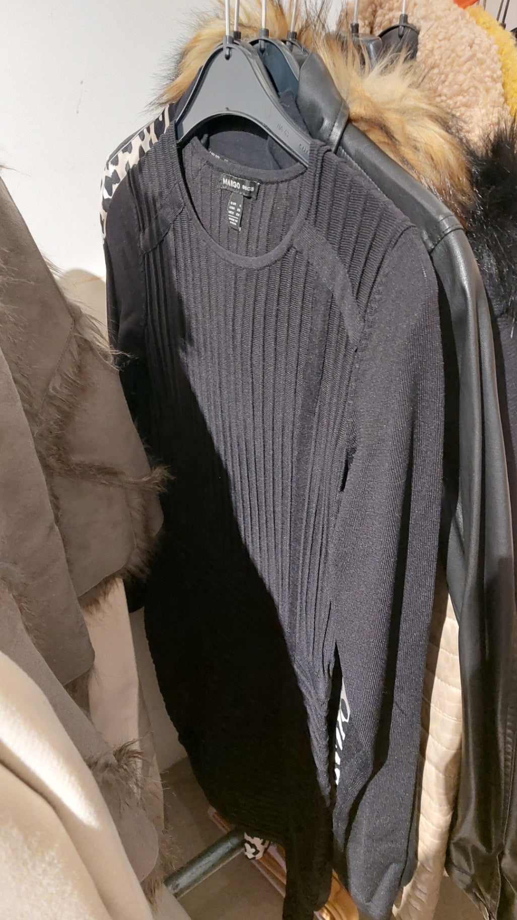Mango Kleid Schwarz Größe: S