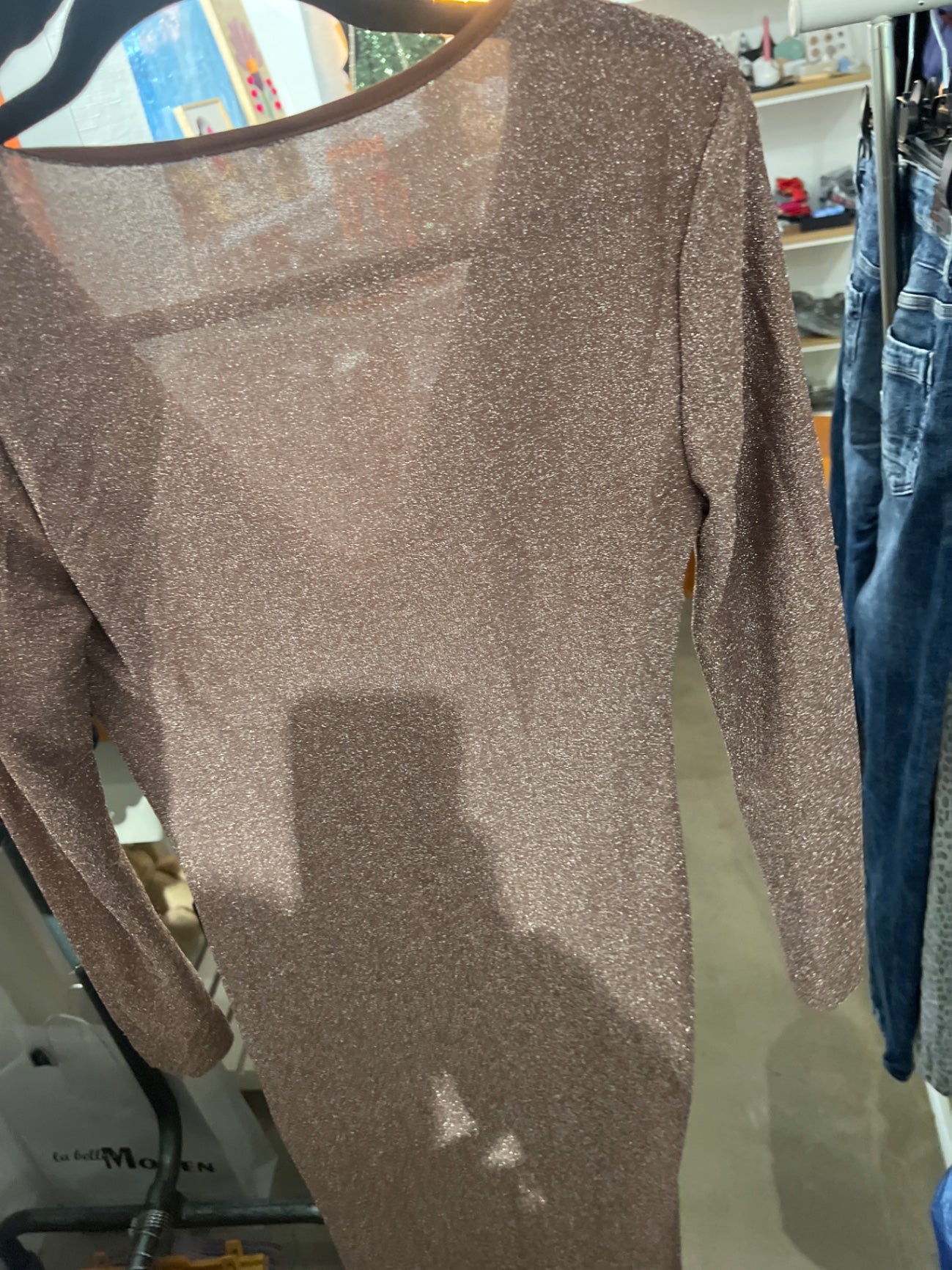 Kleid Glitzerndes Braun Größe: M - L