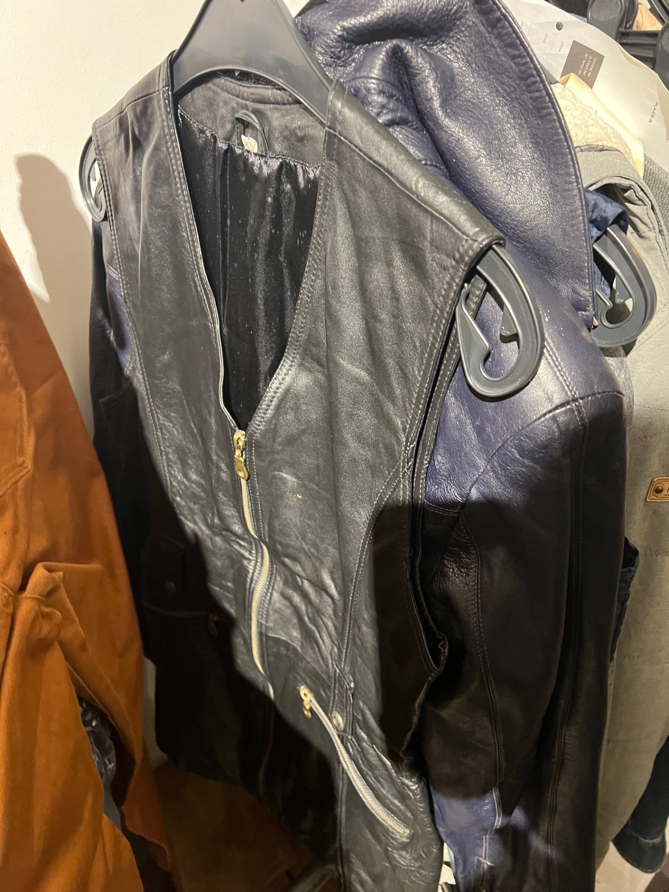 Leder Weste Schwarz Größe: S/M