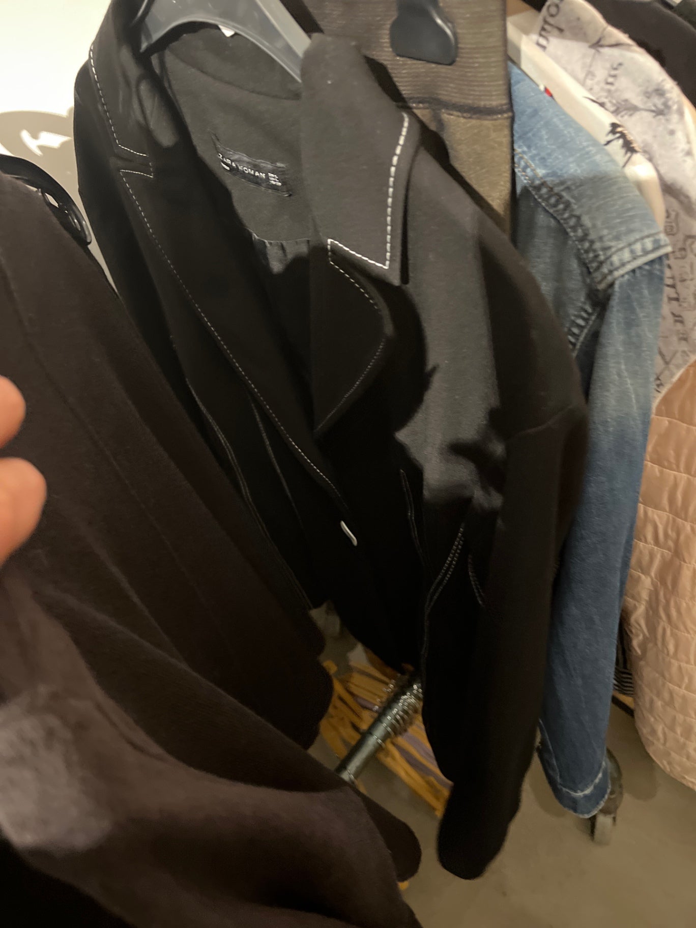 Zara Woman Mantel Schwarz Größe: L