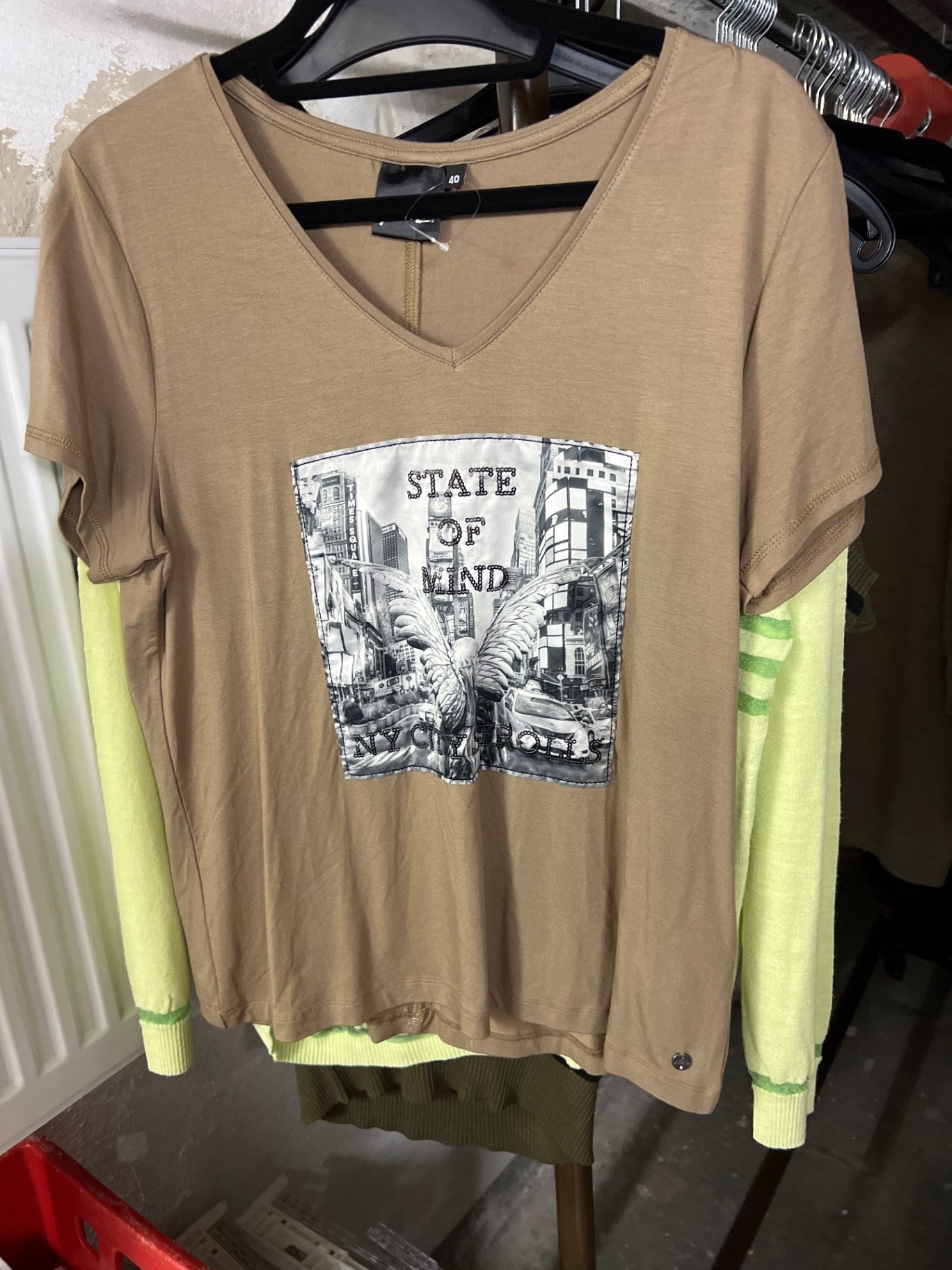 Poools T-Shirt Beige Größe: 40