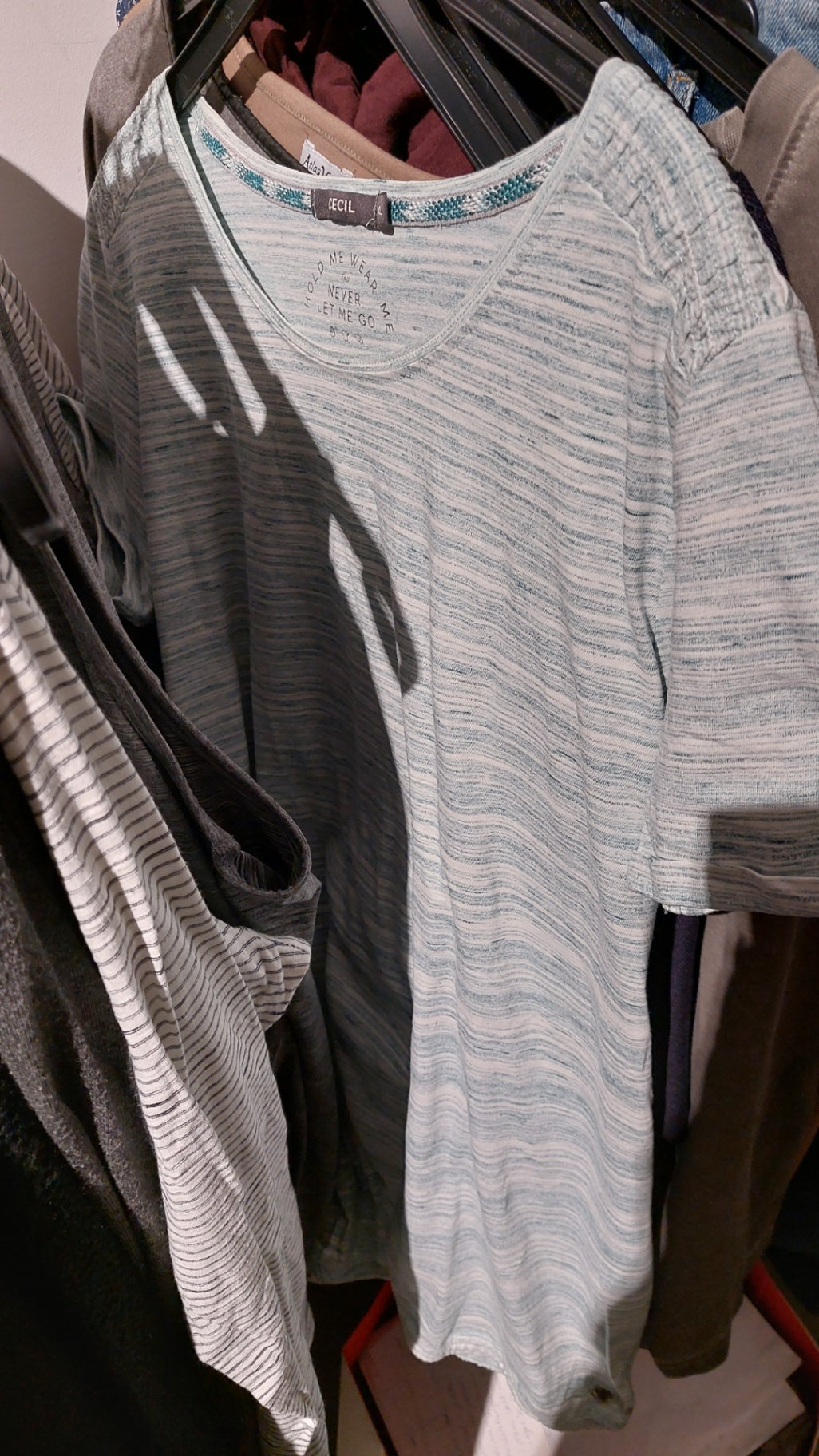 Cecil T-Shirt Blau/Grünvgestreift Größe: XL