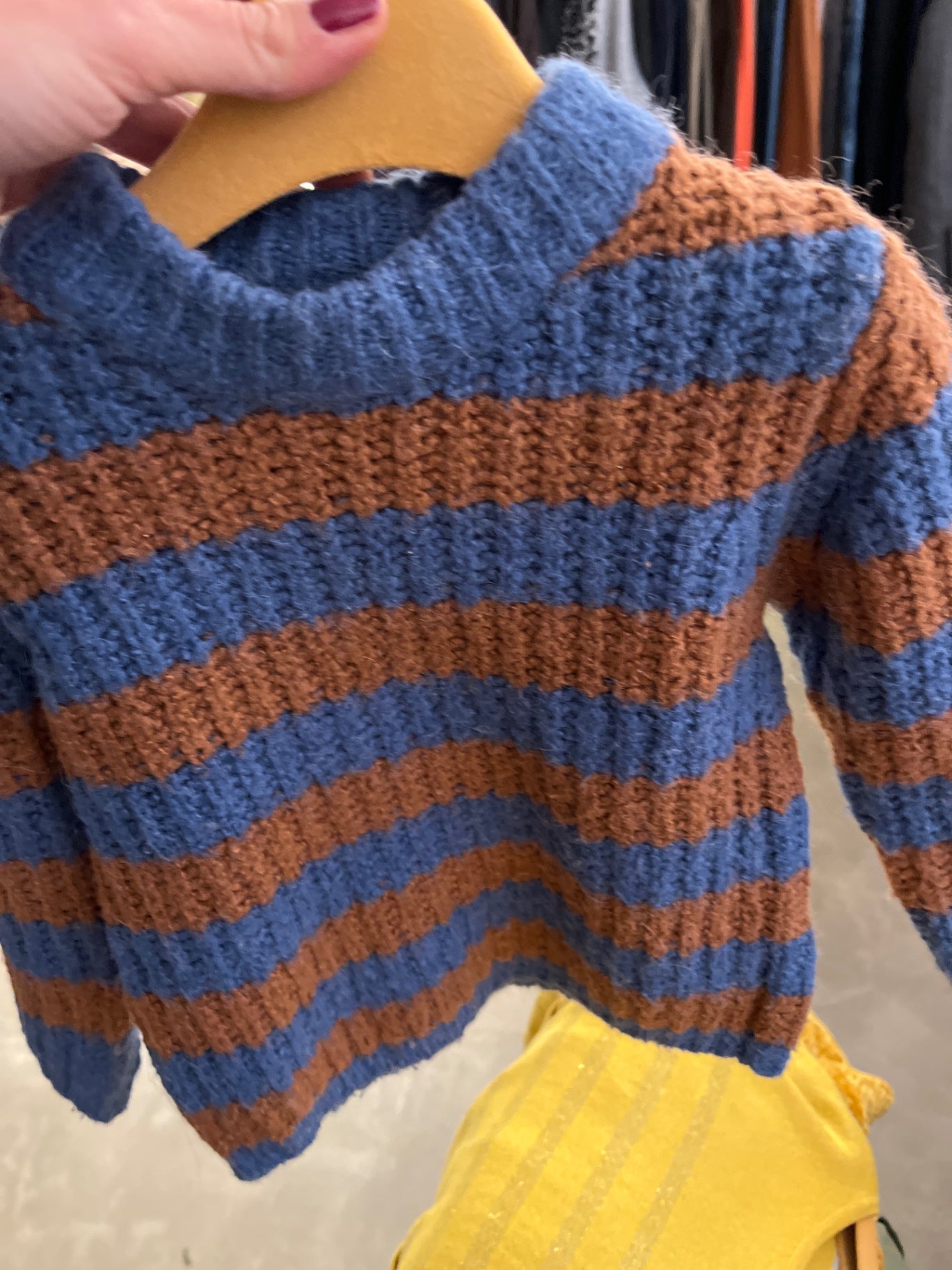 Zara Baby Pullover Blau und Braun gestreift Größe: 92