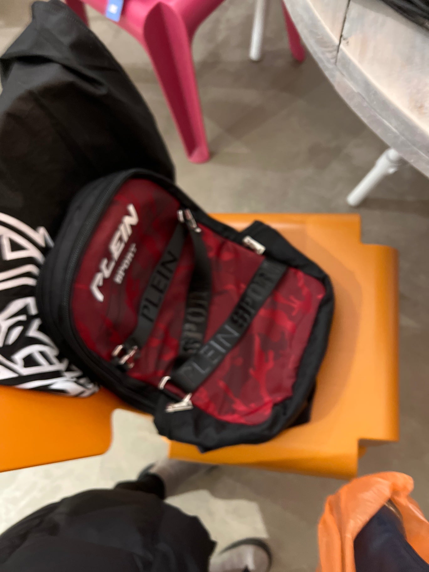Plein Sport Rucksack Rot Schwarz