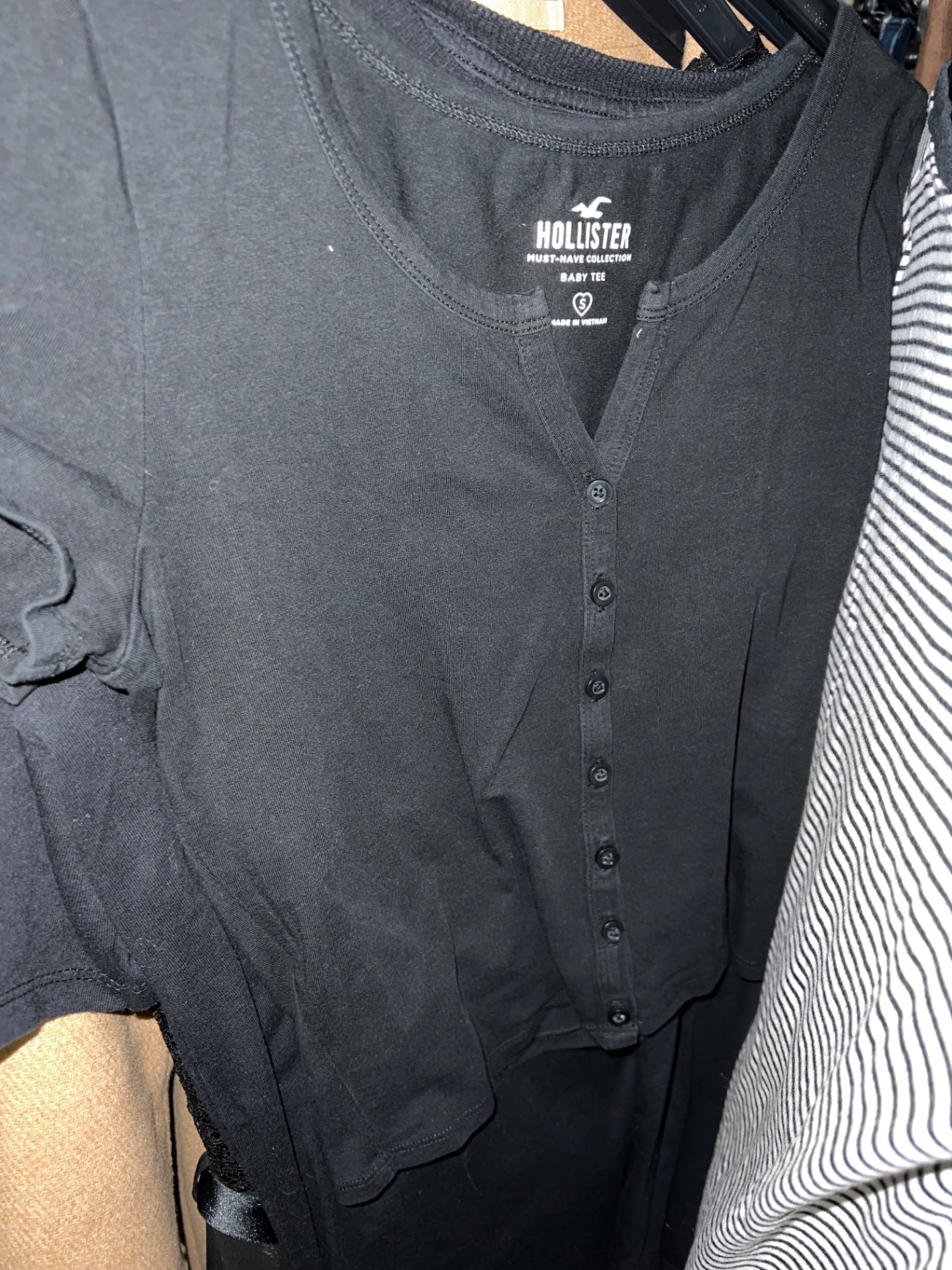 Hollister T-Shirt Schwarz Größe: S