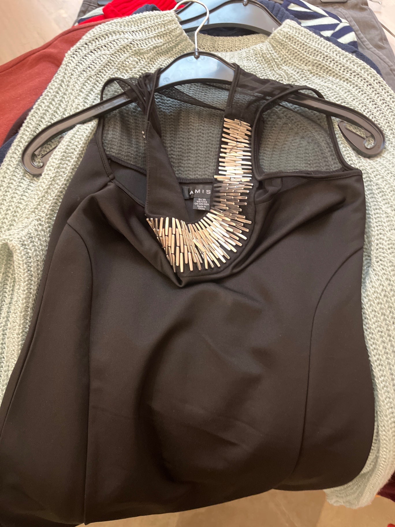 Amisu Kleid B-Ware, Nieten lösen sich Schwarz Größe: 38