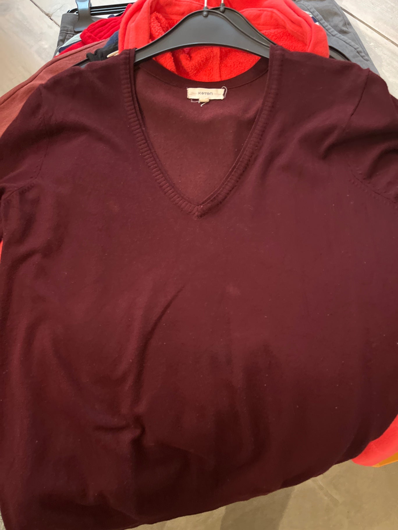 Koton Pullover B-Ware Pilling Weinrot Größe: M