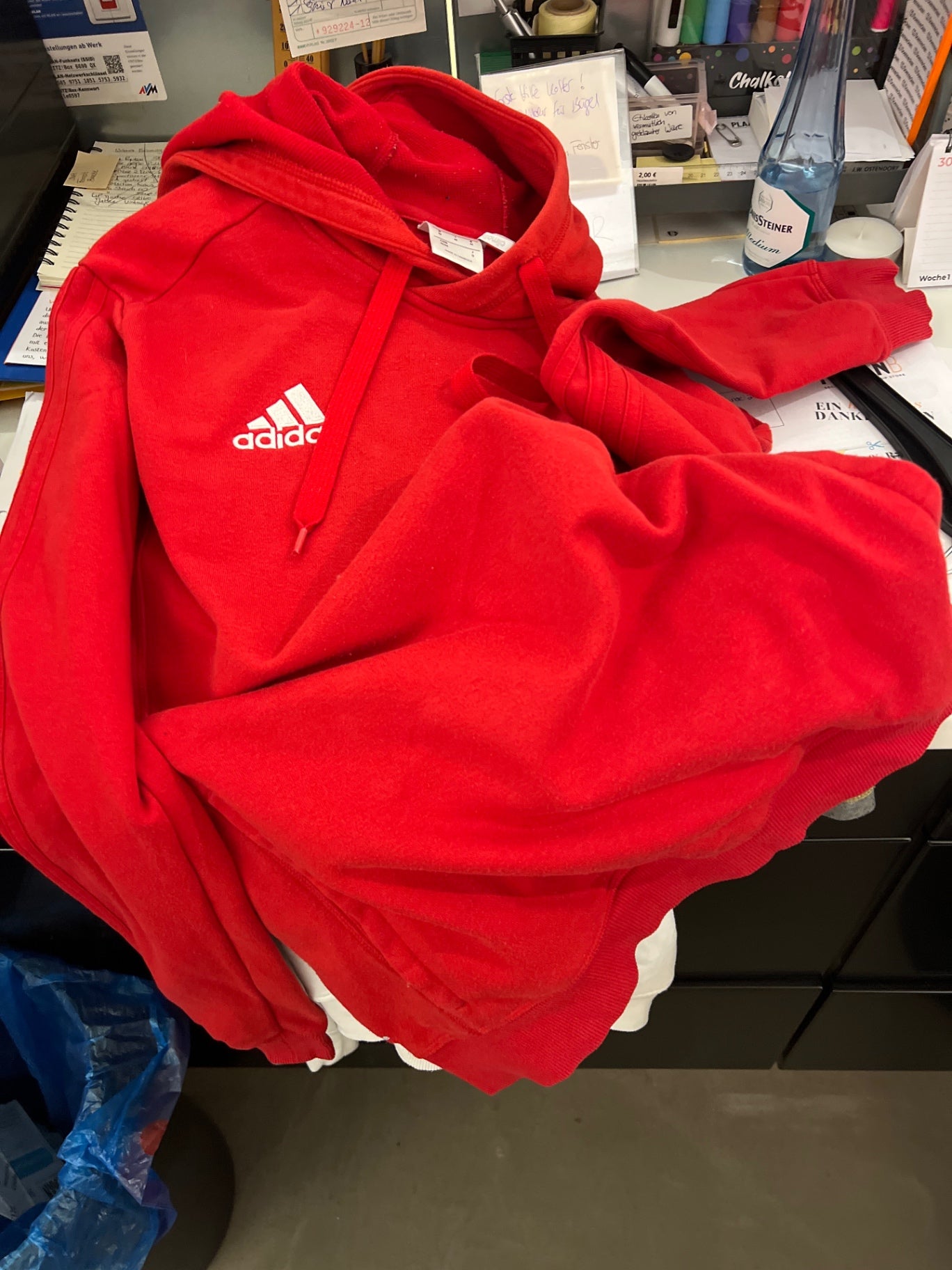 Adidas Kapuzensweatshirt Rot Größe: M