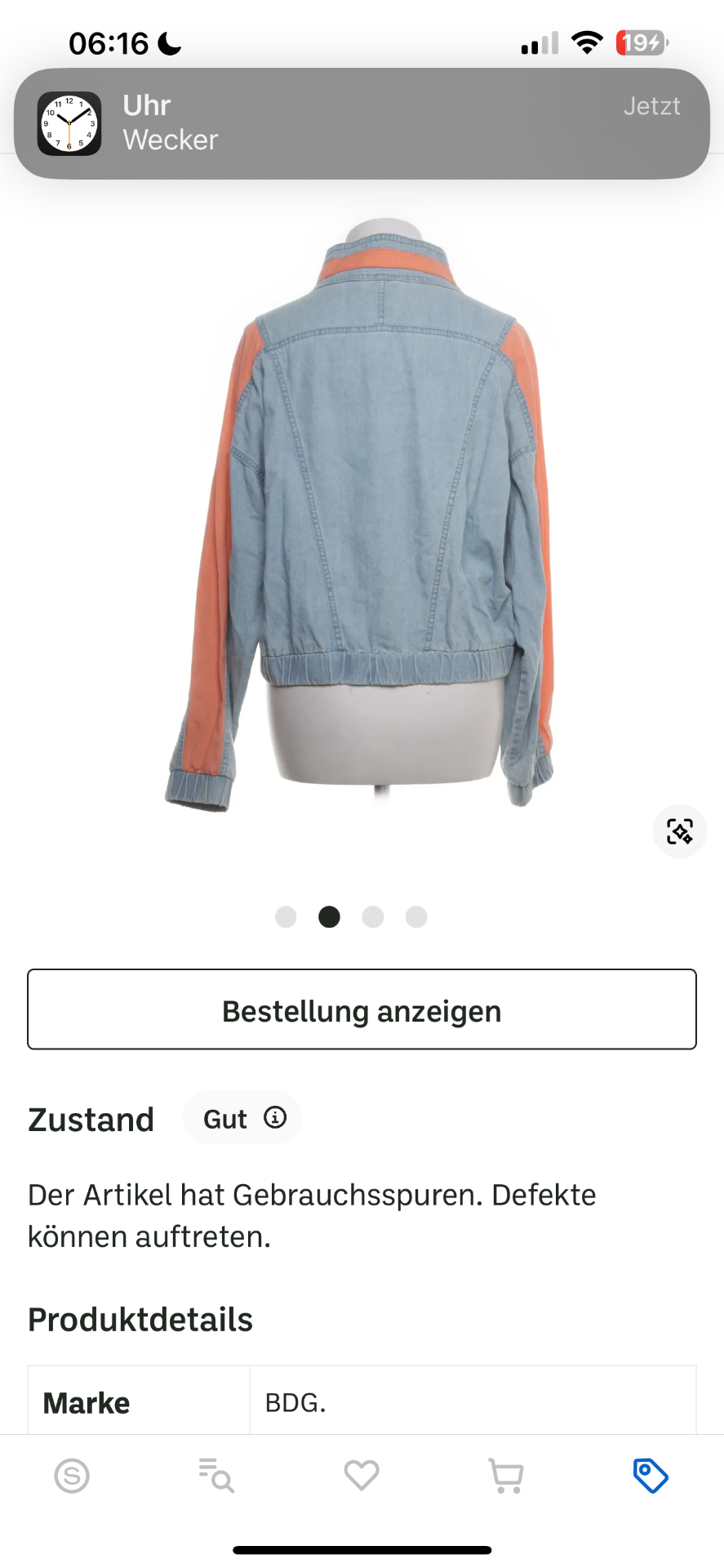 BDG Anorak Blau Orange Größe: M