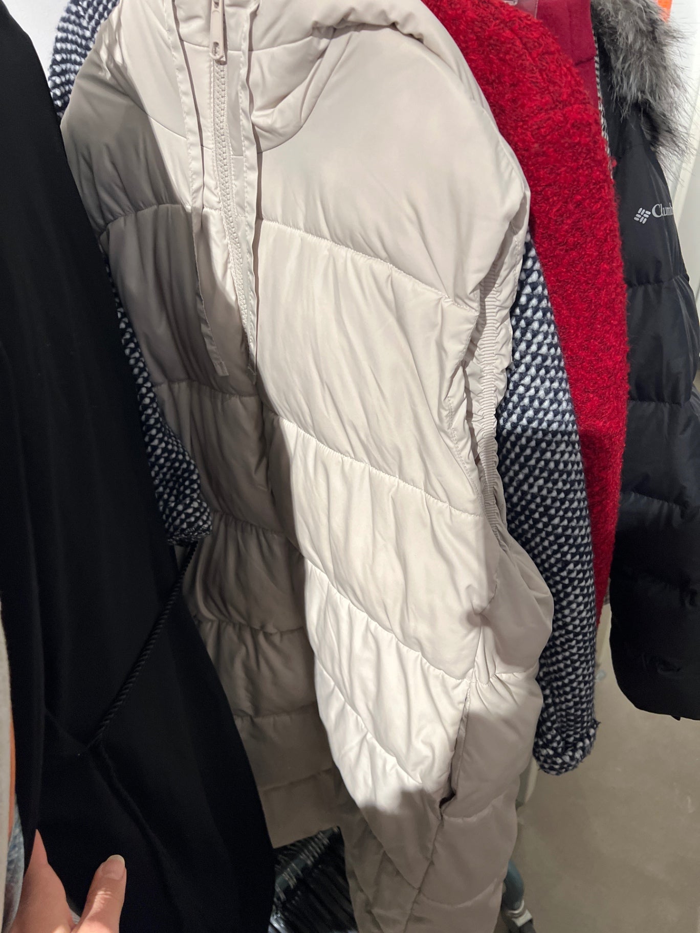 H&M Lange Winterweste Beige Größe: L