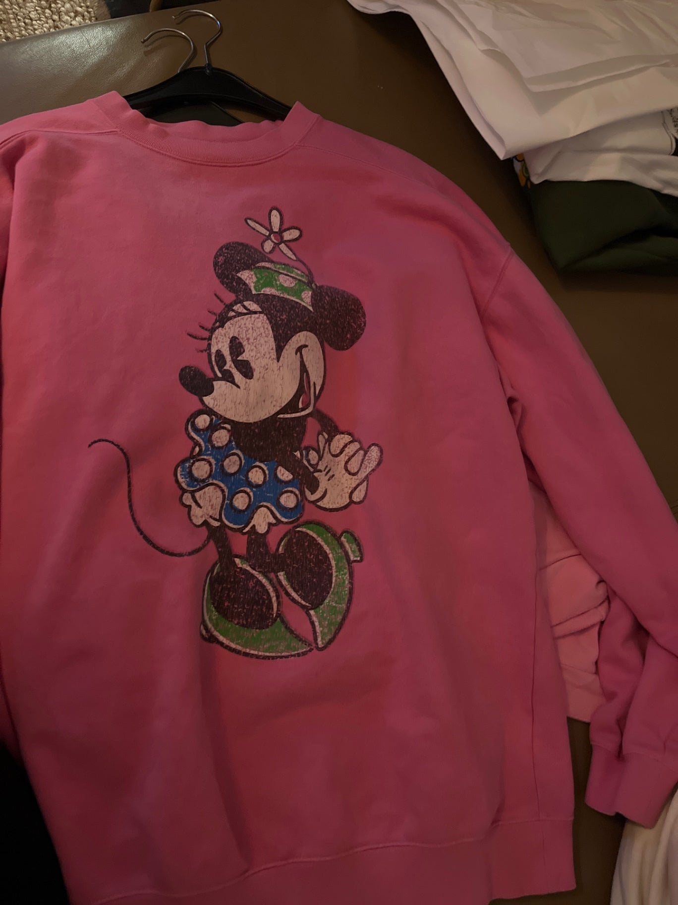 Disneyland Sweatshirt B-Ware, Druck geht ab Rosa Minnie Maus Größe: L