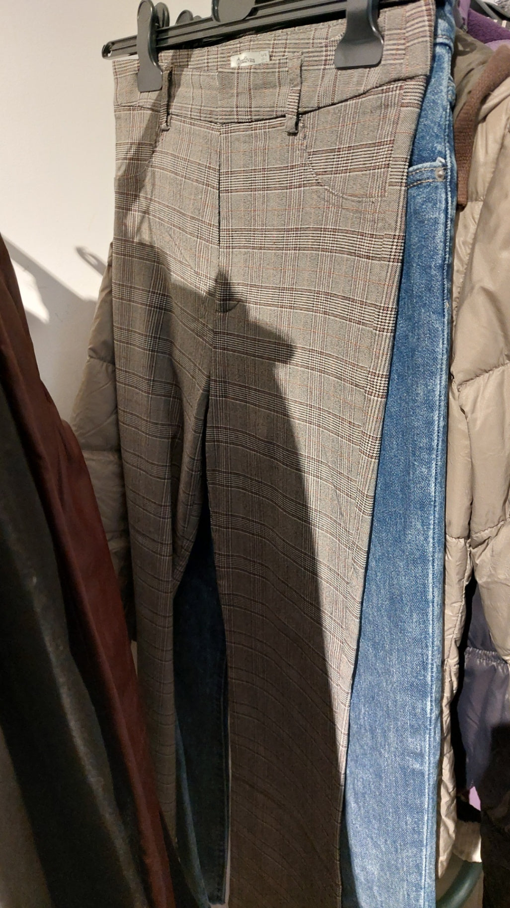 Stradivarius Hose Grau kariert Größe: 38