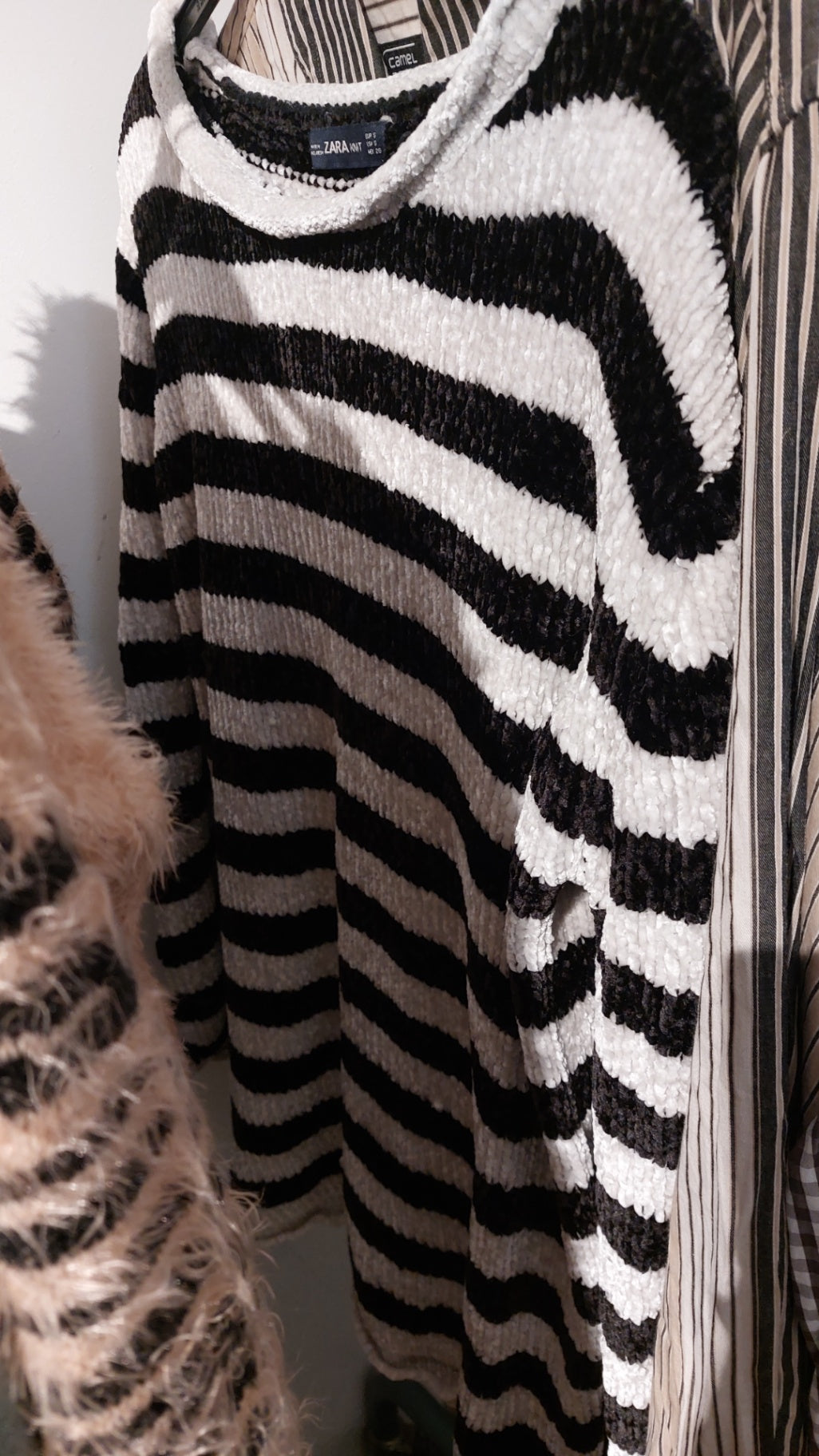 Zara Knit Pullover Schwarz-Weiß Größe: S
