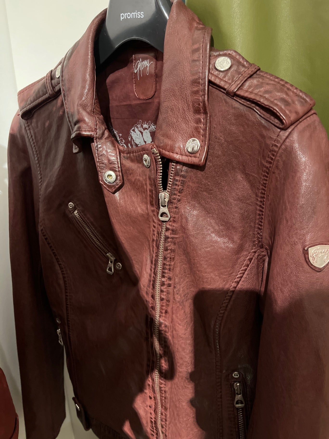 Gipsy Lederjacke Bordeaux Größe: S