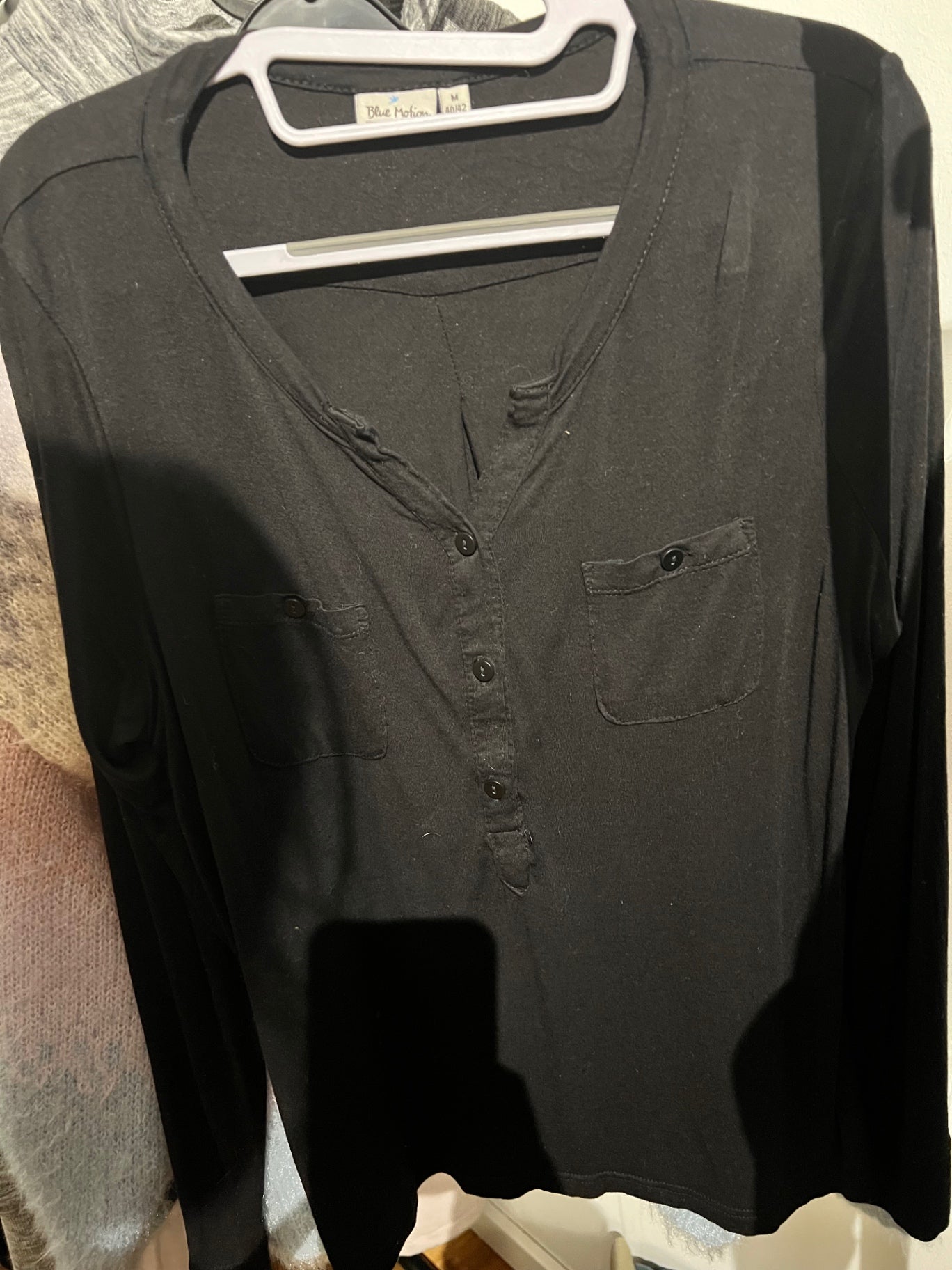 Blue Motion Langarmshirt Schwarz Größe: M