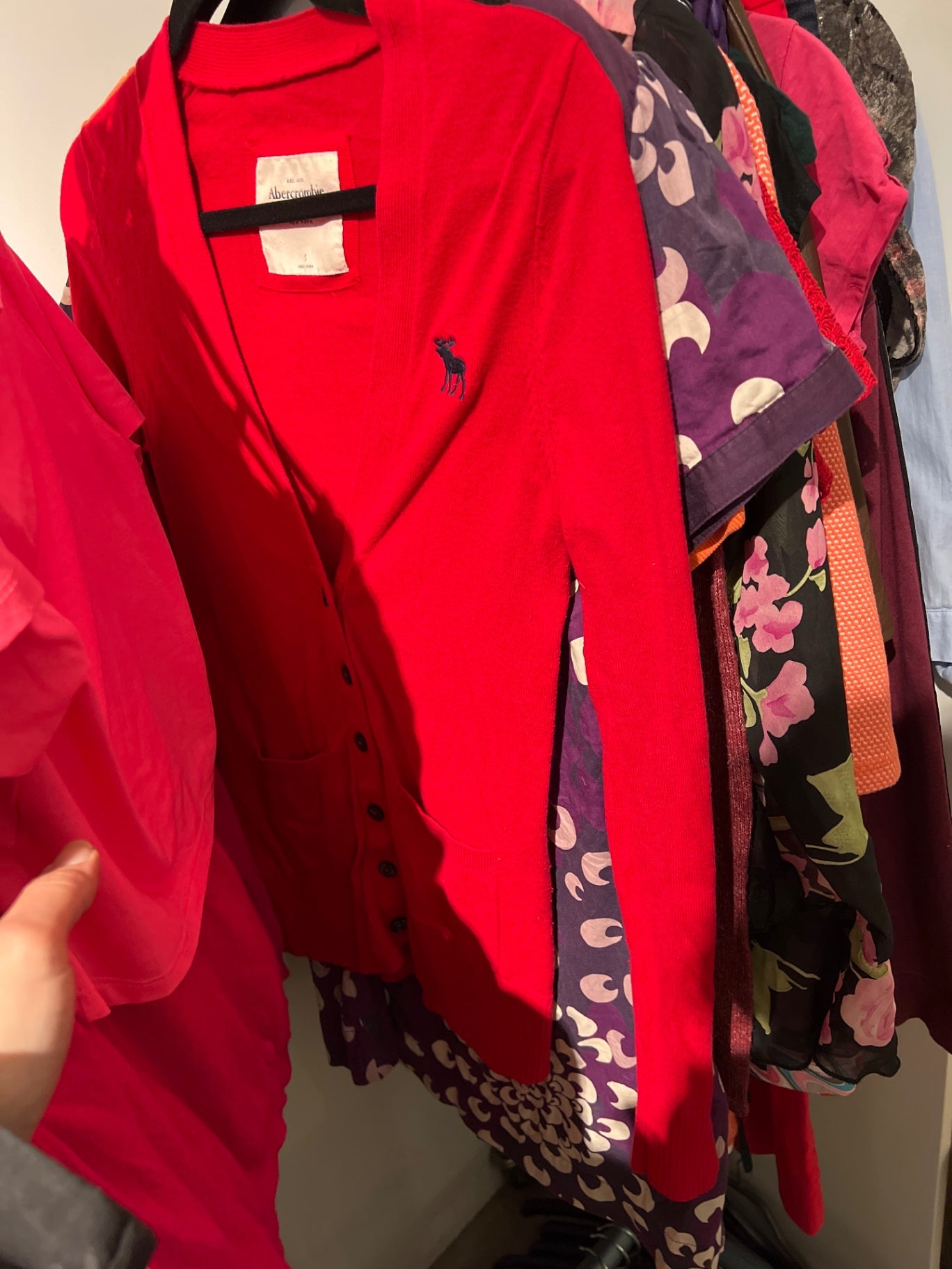 Abercrombie Strickjacke Rot Größe: S