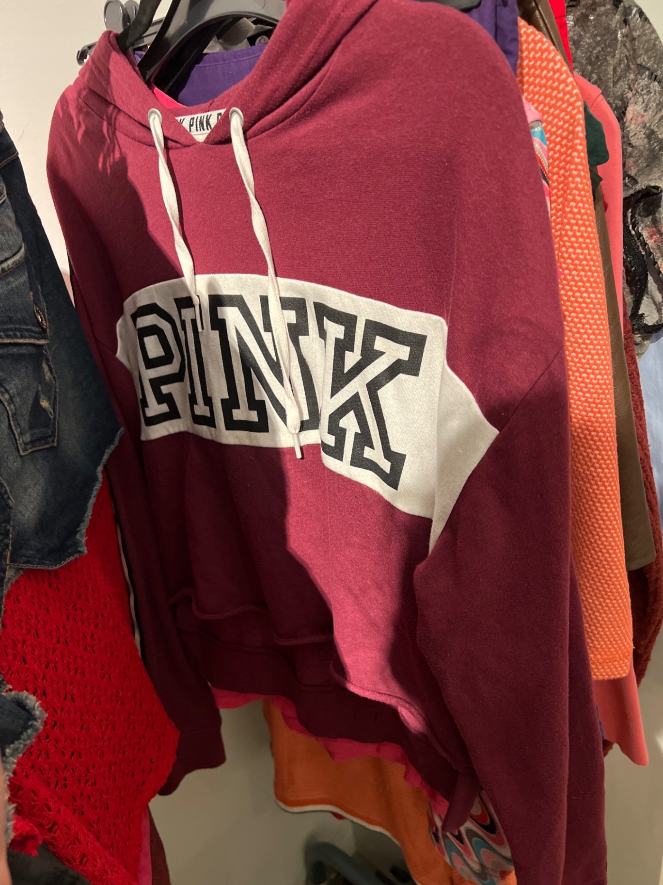 PINK Hoodie Dunkelrot Größe: M