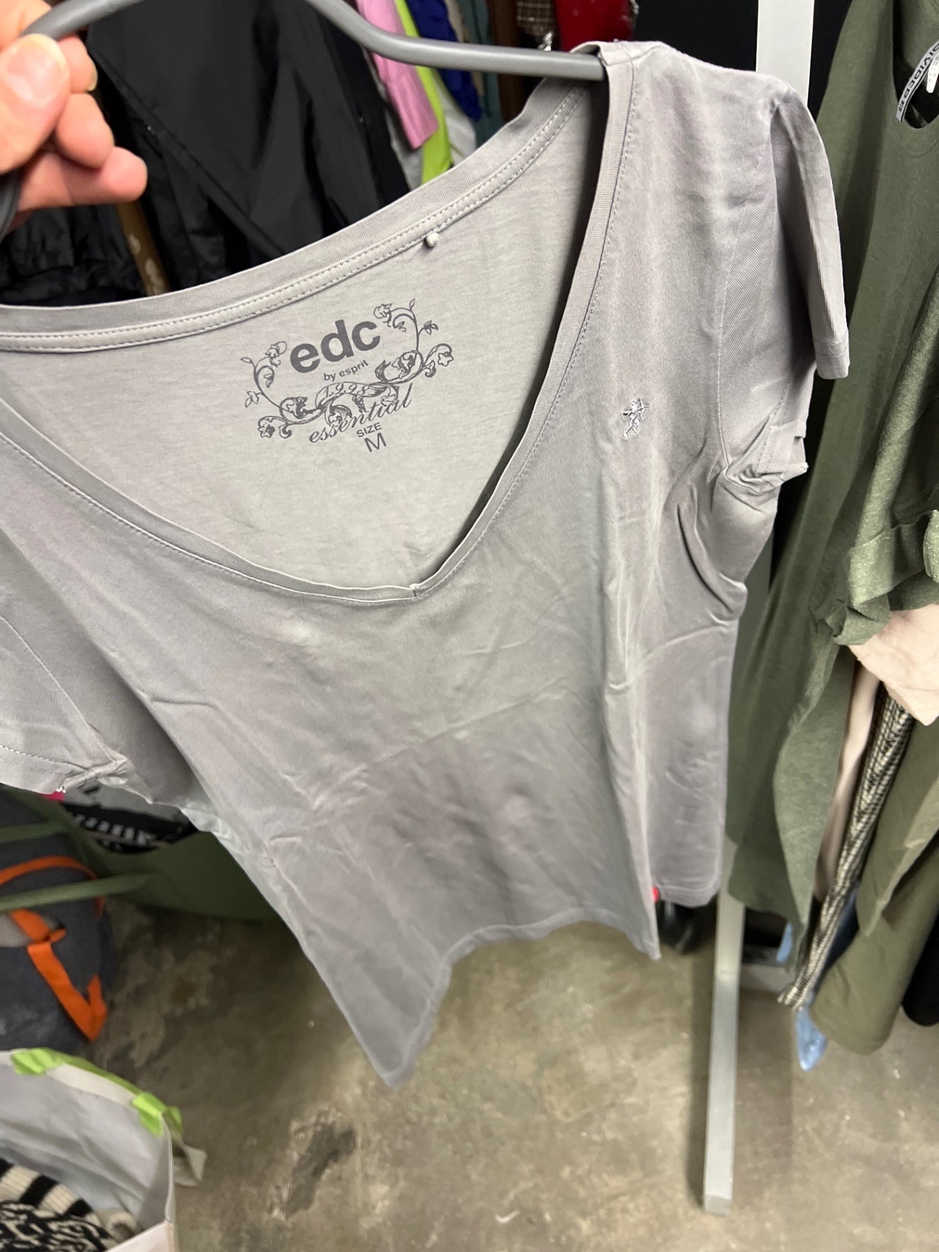 edc T-Shirt Grau Größe: M