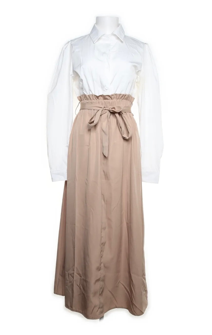 Kleid Weiß und Beige Größe: M