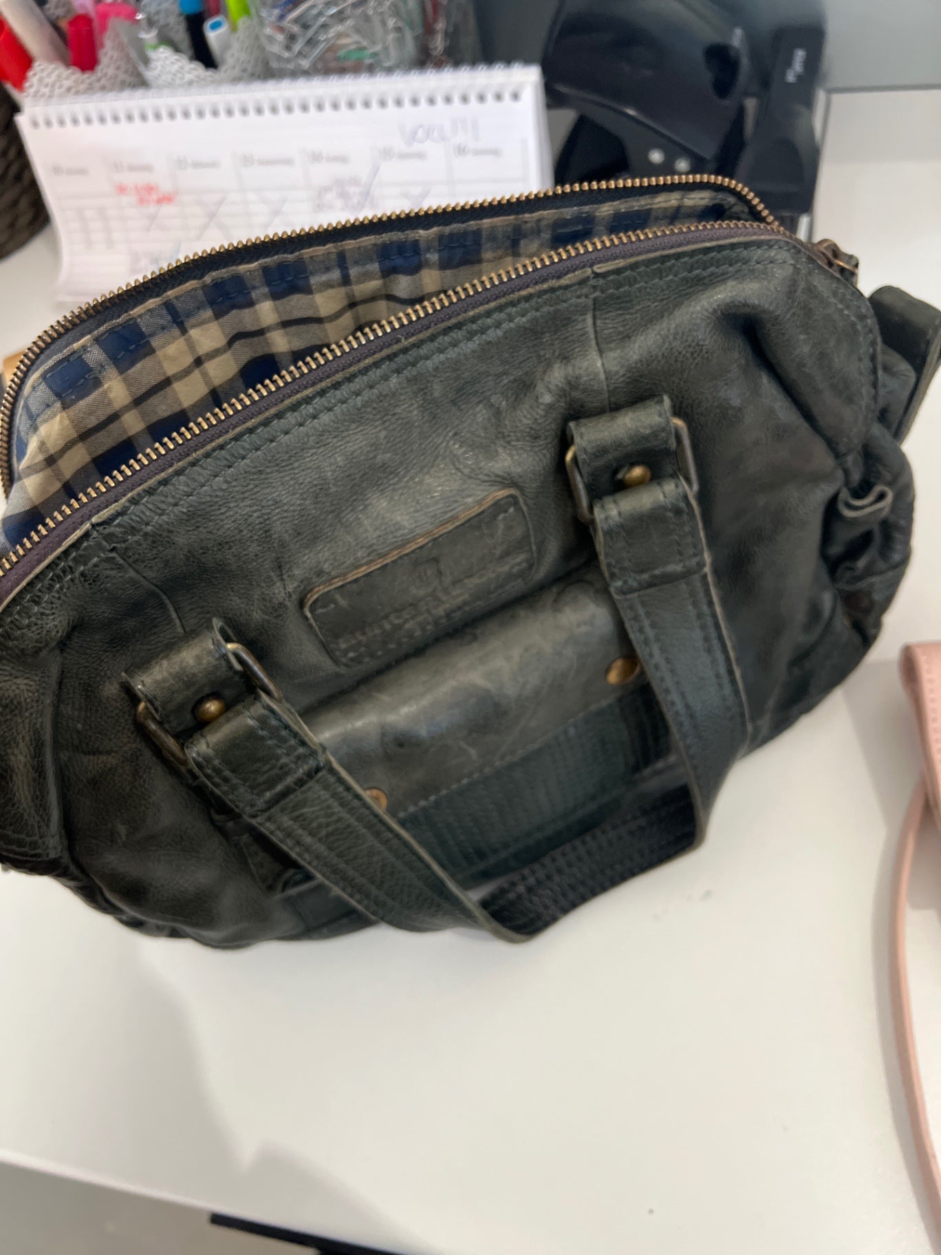Aunts&Uncles Ledertasche Grün Größe: