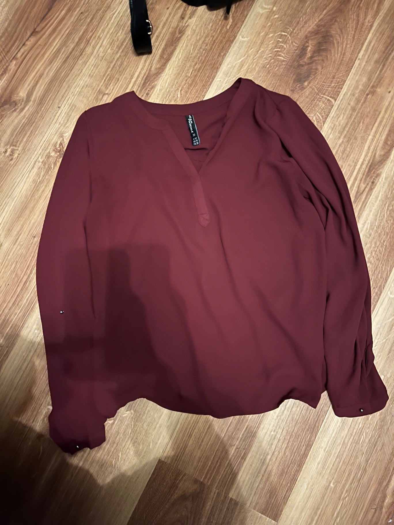Jean Pascale Bluse Bordeaux Größe: 36