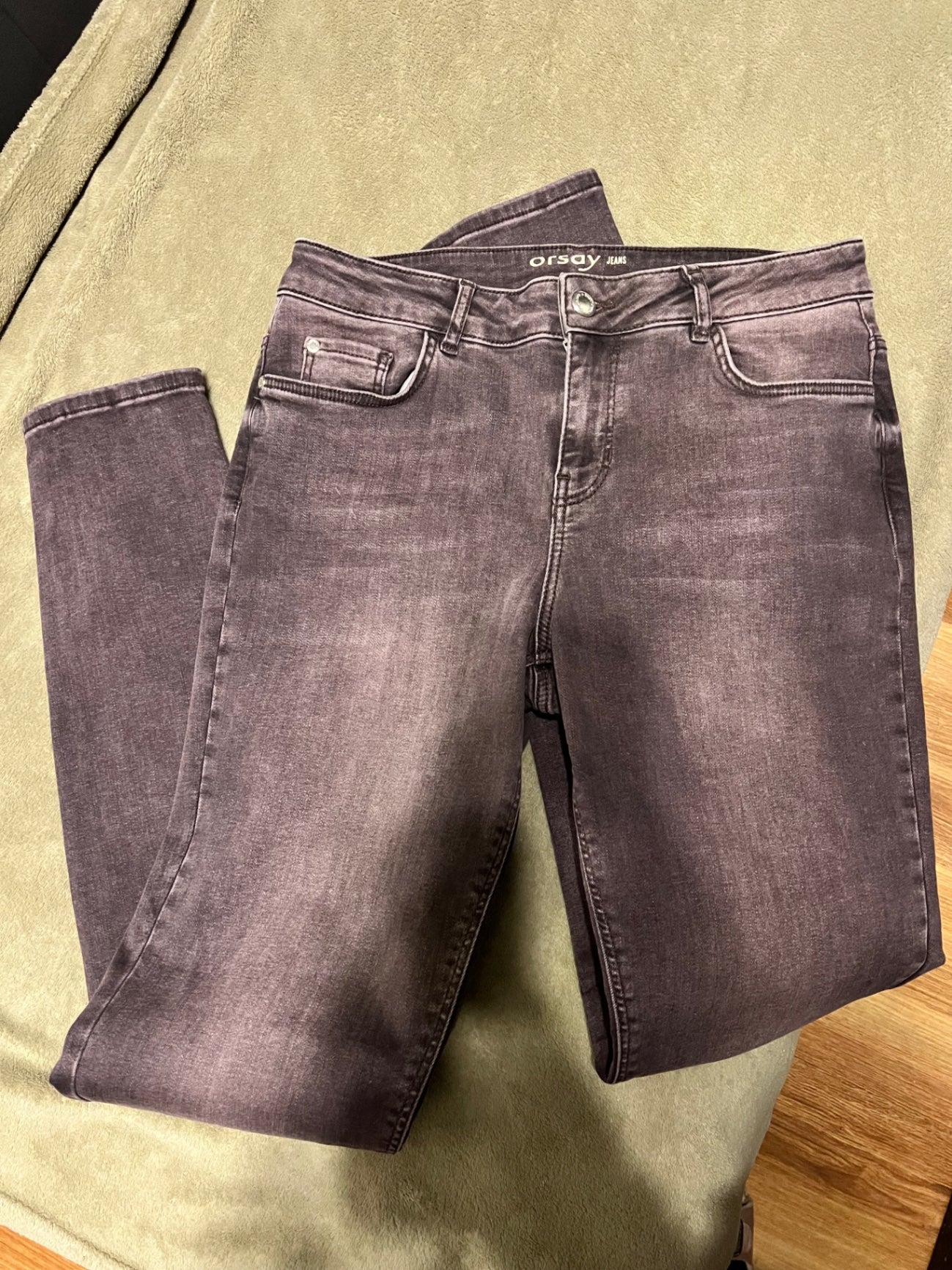 Orsay Jeans GrauRot Größe: 38