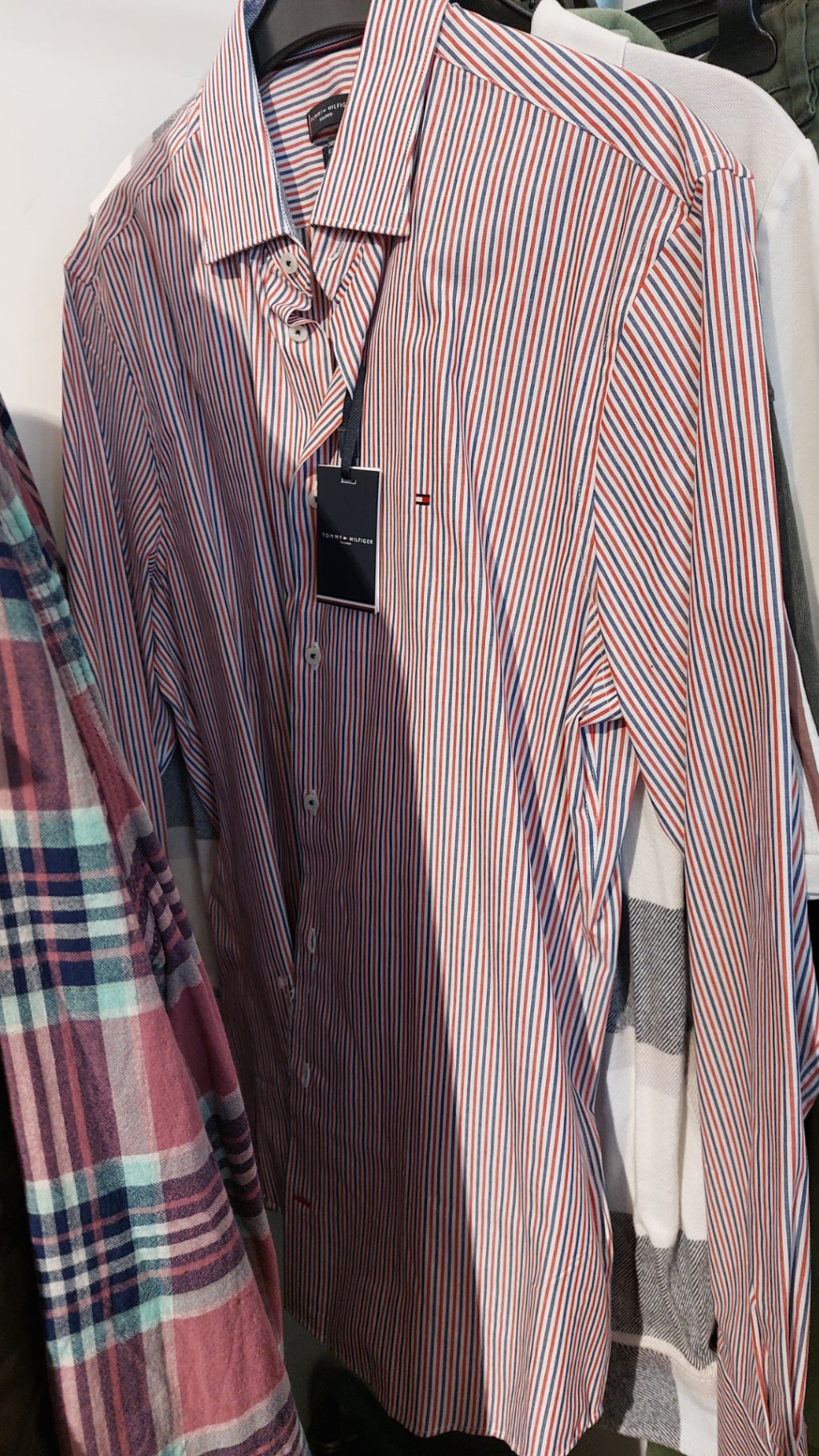 Tommy Hilfiger Hemd Rot/Blau gestreift Gr.: L