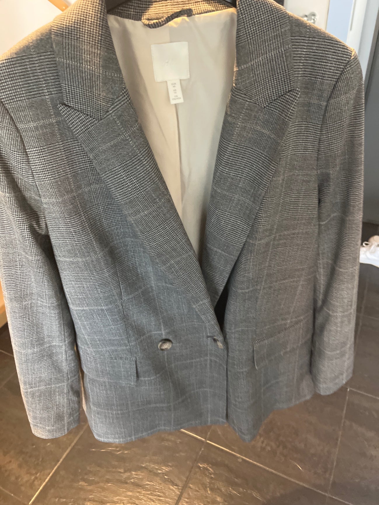 H&M Blazer oversize Grau kariert Größe: 40