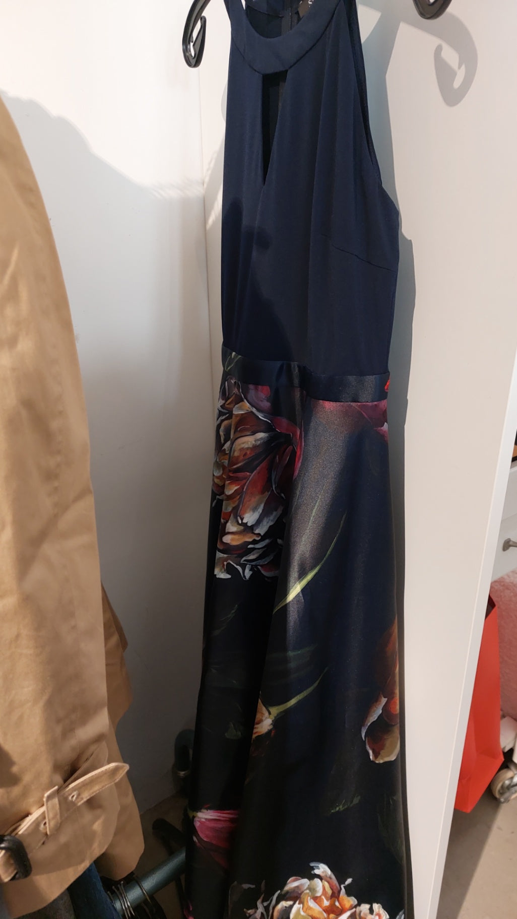 SWING Kleid Dunkelblau m. Muster Größe: S