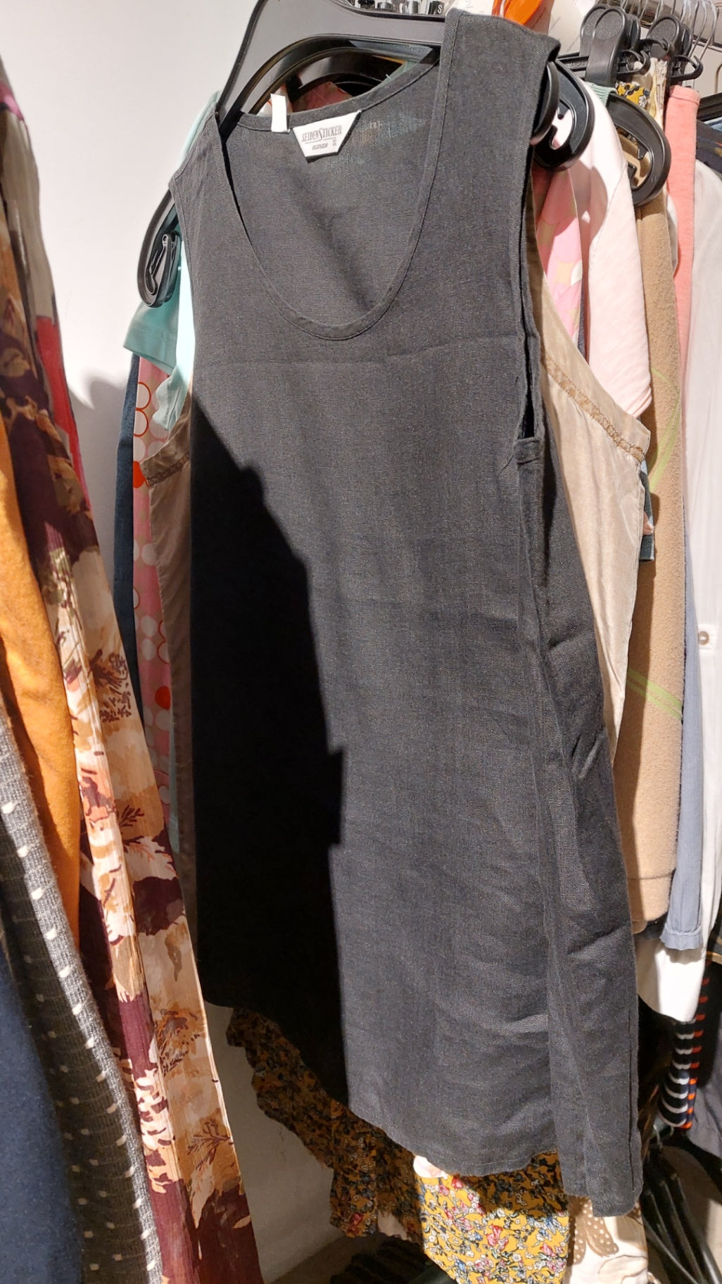 Seidensticker Top Schwarz 100% Leinen Gr.: S