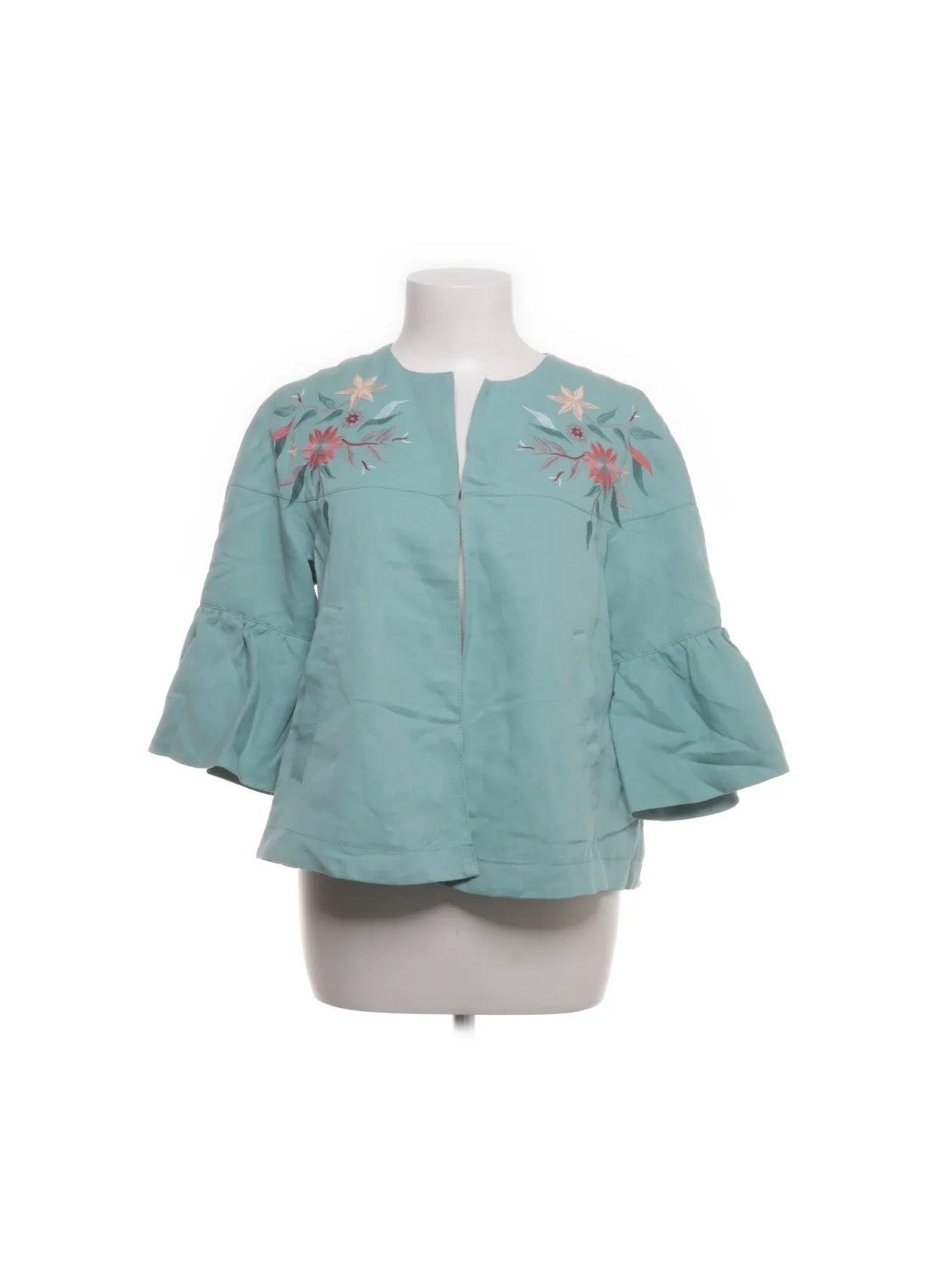Esprit Vintage Leinen Bluse Türkis Größe: S
