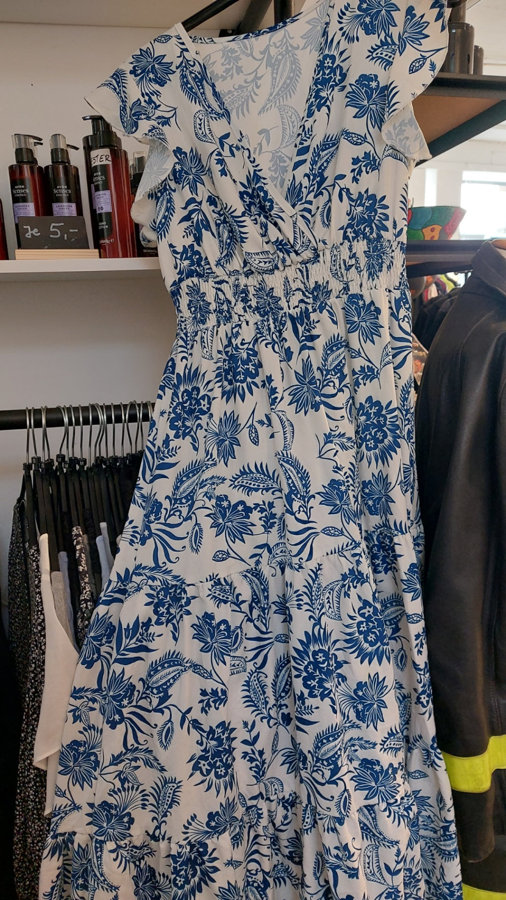 SHEIN Kleid Weiß und Blau Größe: S
