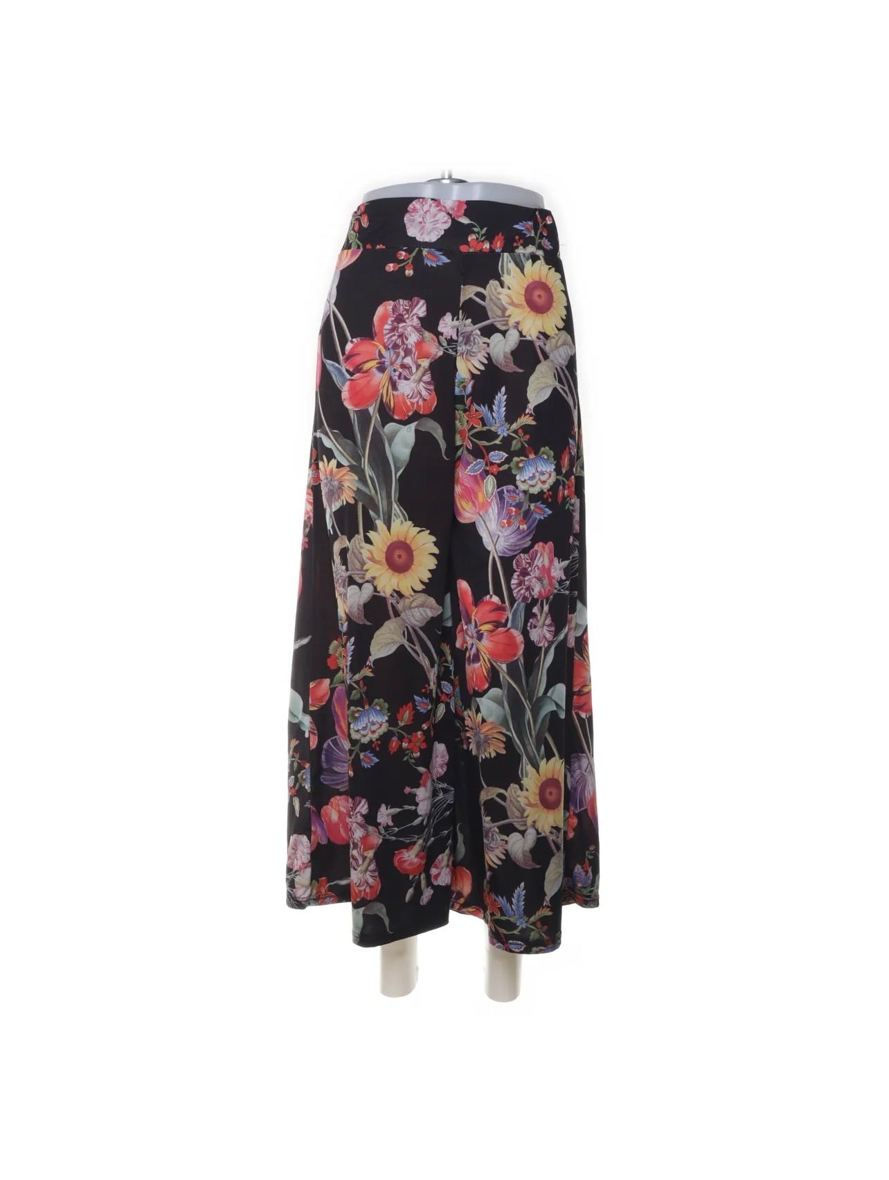 Palazzo-Hose Schwarz Blumenmuster Größe: S