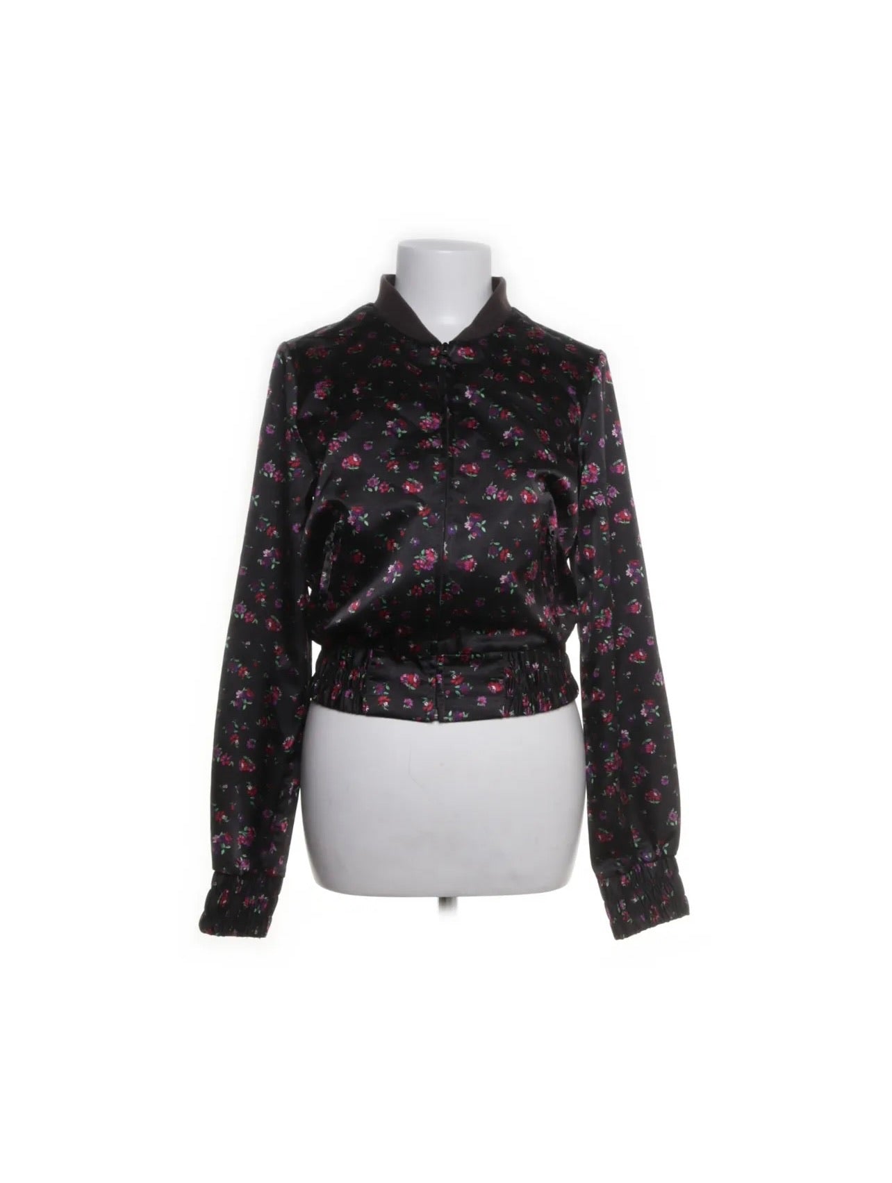 Gina Tricot Jacke Schwarz Blumen Größe: 38