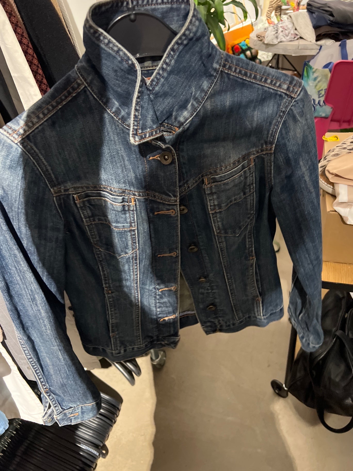 Massimo Dutti Jeansjacke Dunkelblau Größe: XS